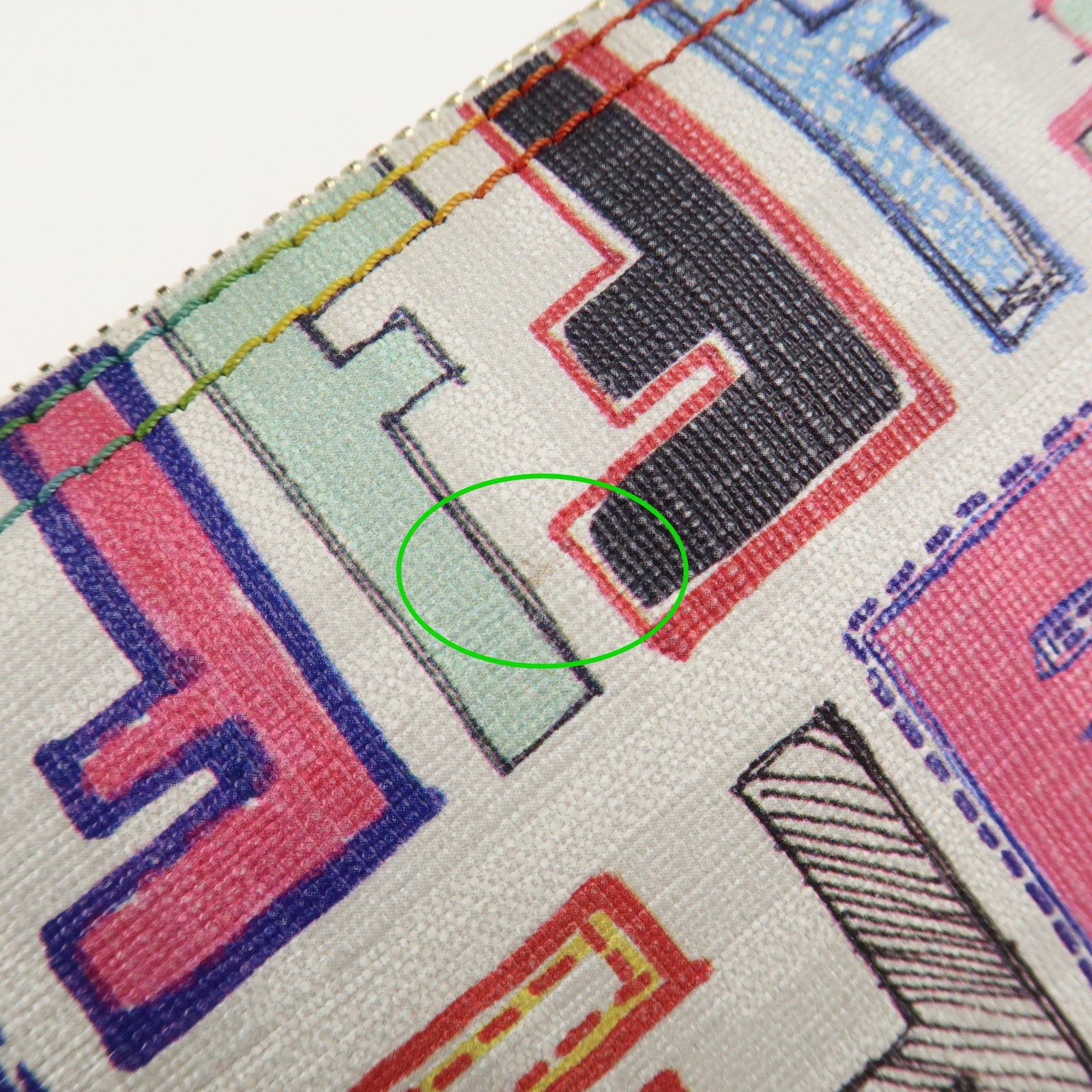 FENDI Zucca PVC Accessory Chain Pouch Multi Color Ivory 8BR592 Used