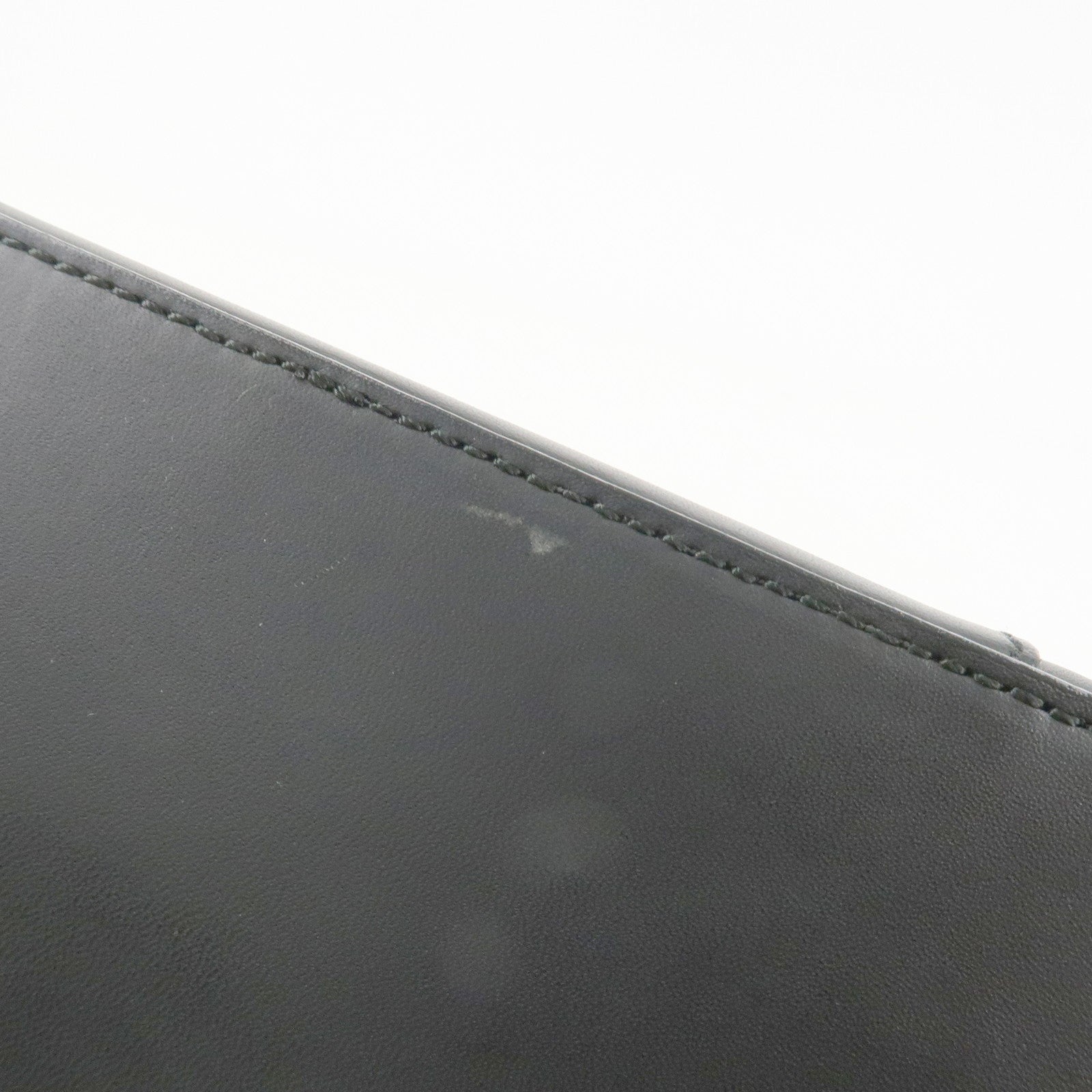 BURBERRY Leather Tote Bag Hand Bag Black Silver Hardware Used