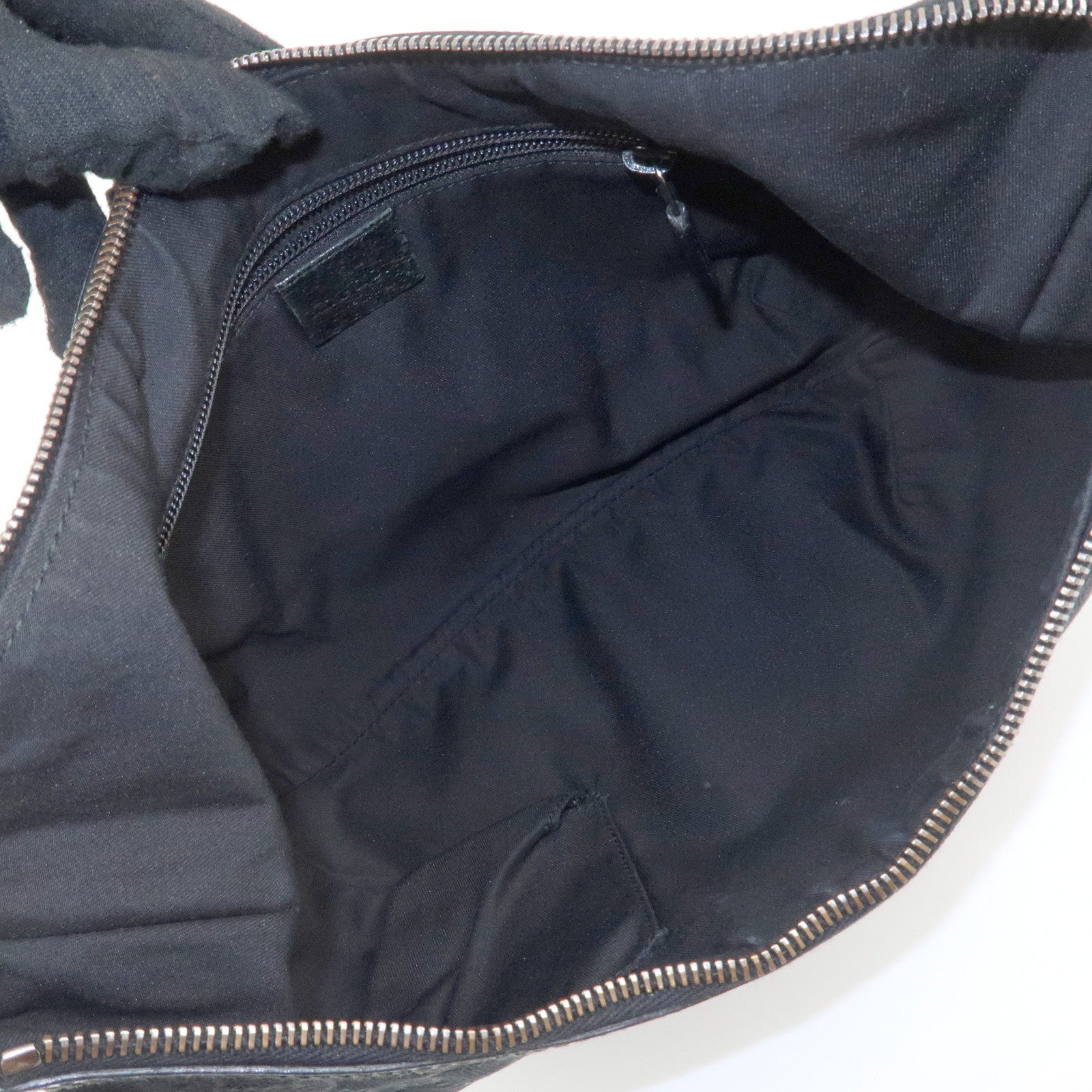 GUCCI Sherry GG Canvas Leather Shoulder Bag Black 181092 Used