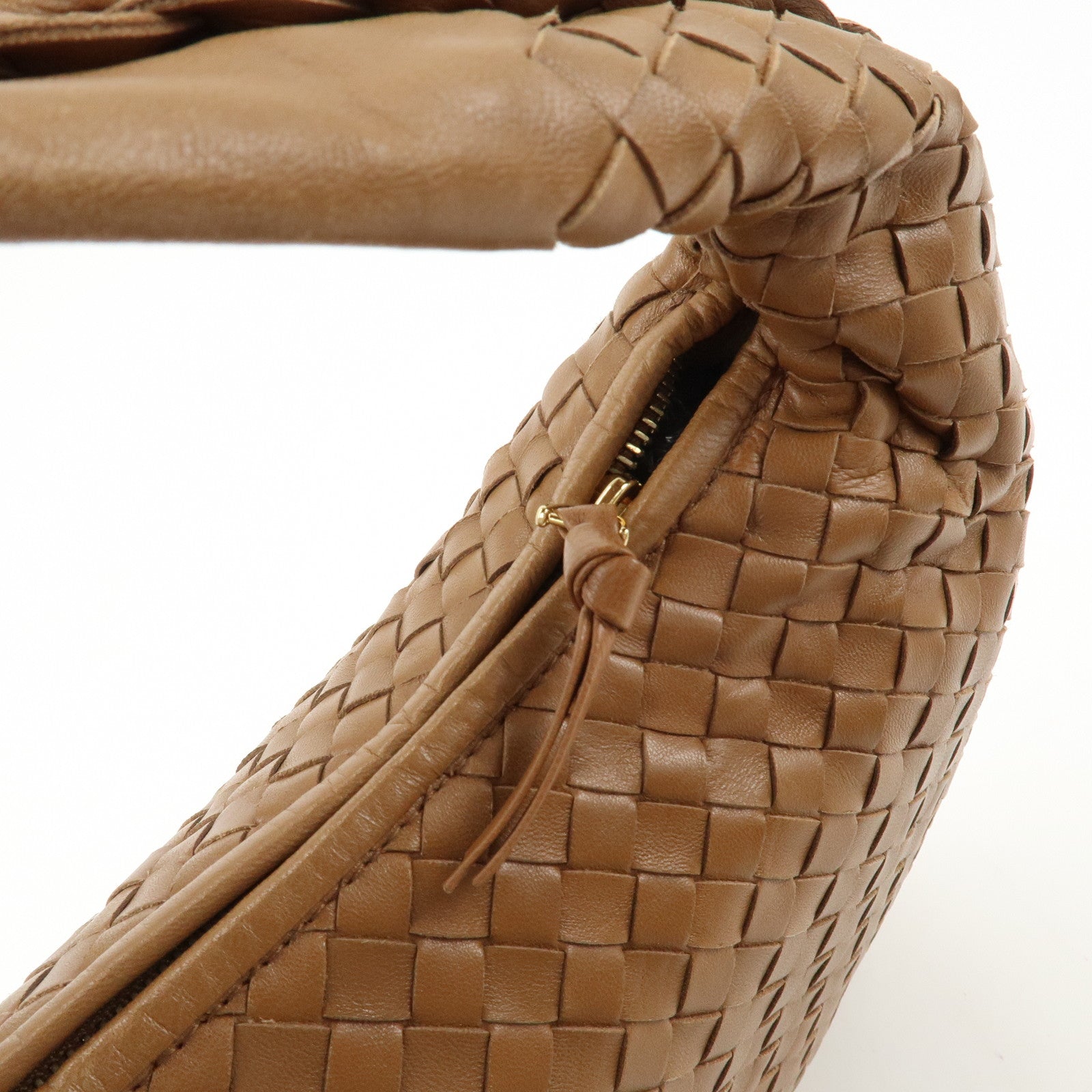 BOTTEGA VENETA Hobo Intrecciato Leather Shoulder Bag Brown 115653 Used