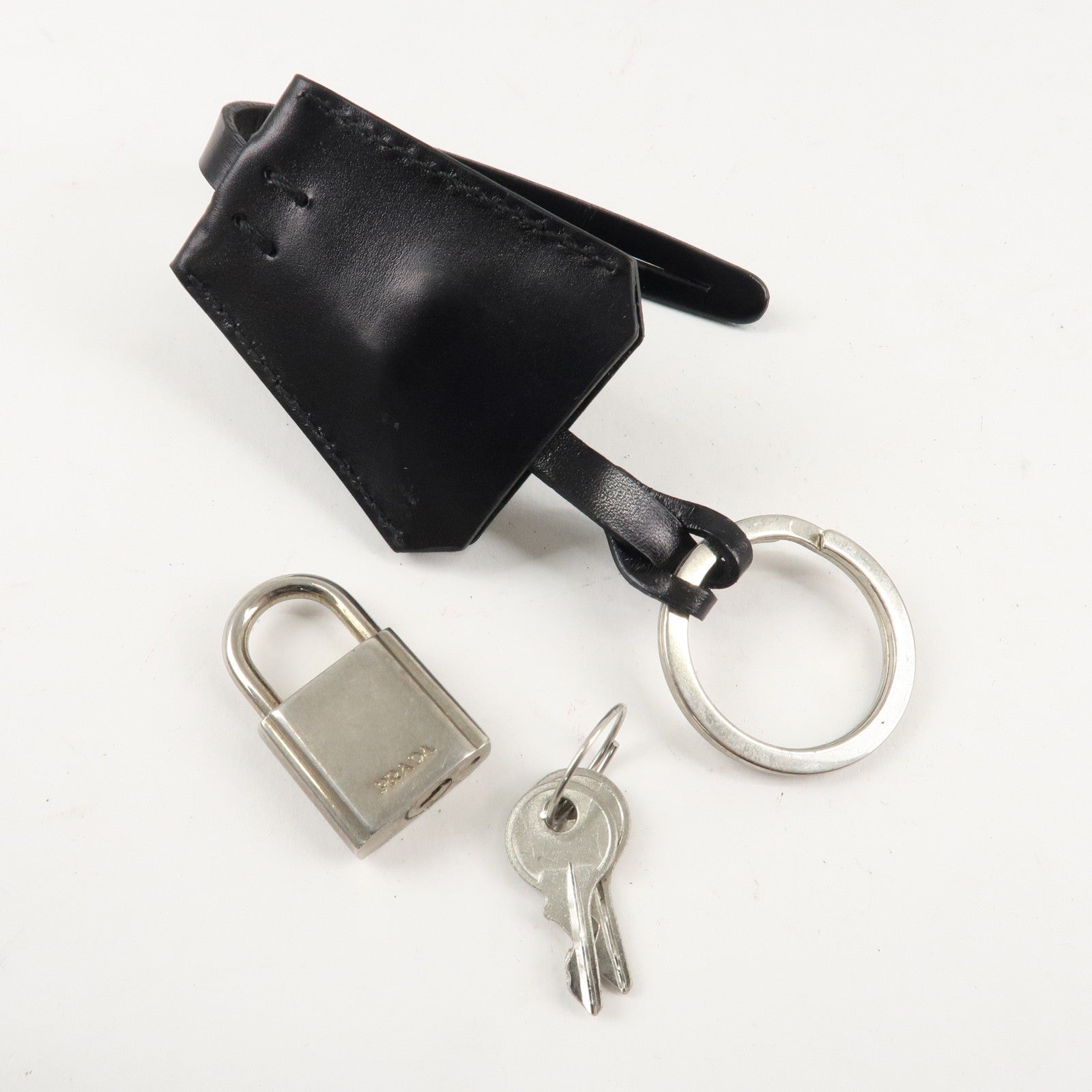 PRADA Leather Mini Boston Bag Shoulder Bag Black Silver HDW Used