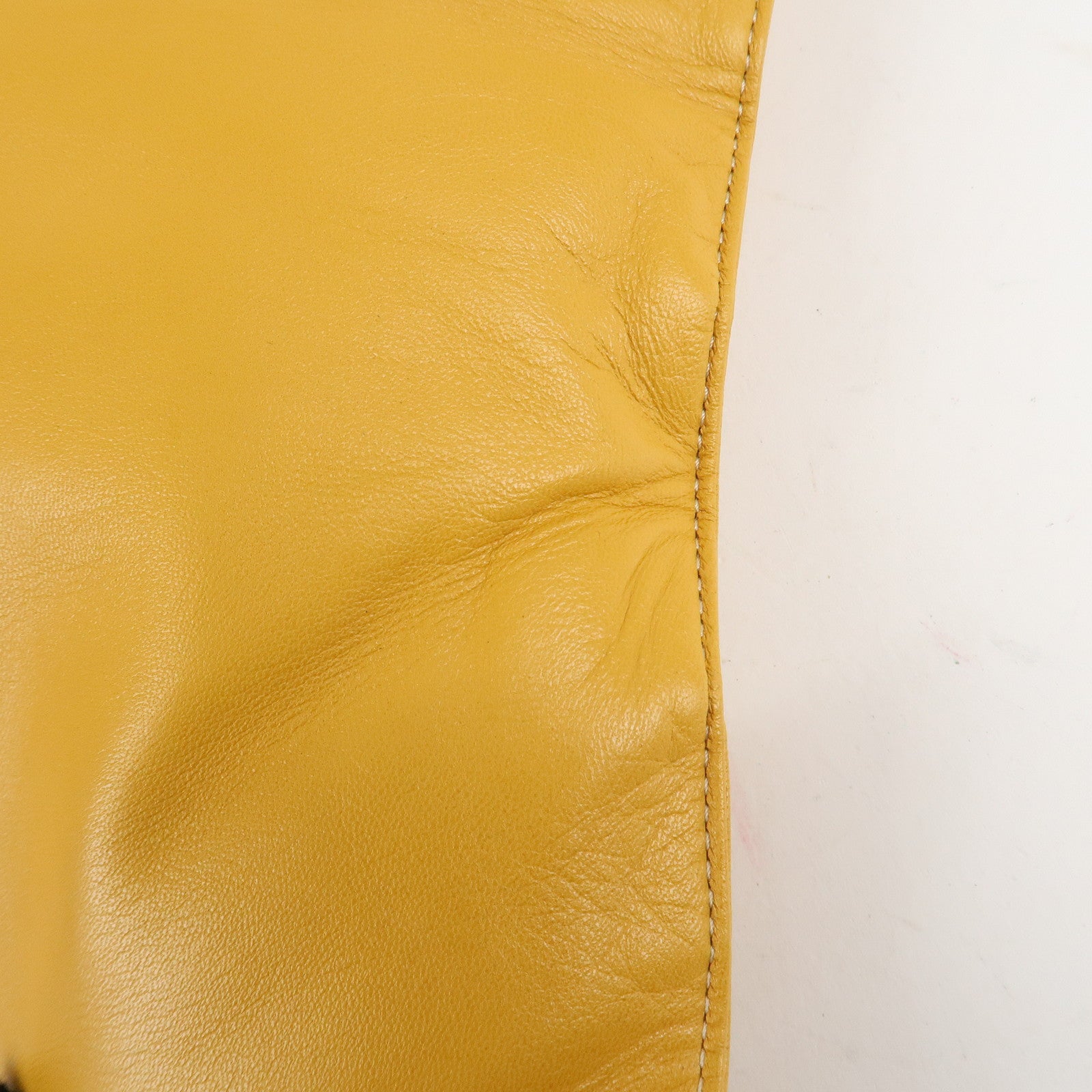LOEWE Anagram Nappa Aire Leather Tote Bag Shoulder Bag Yellow Used