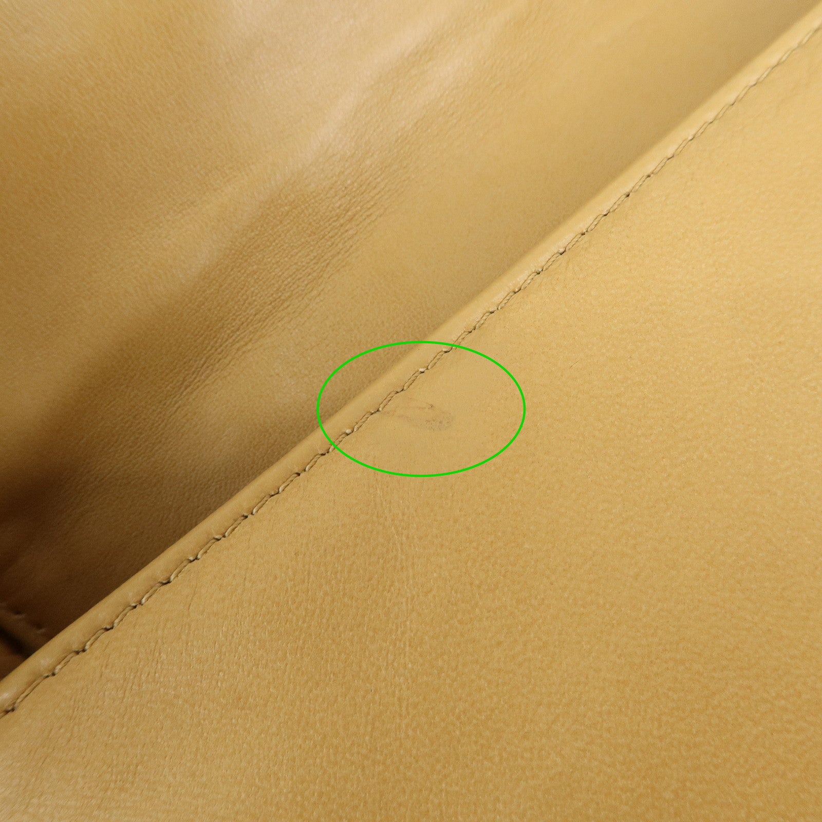 CHANEL COCO Mark Chocolate Bar Lamb Skin Shoulder Bag Beige Used