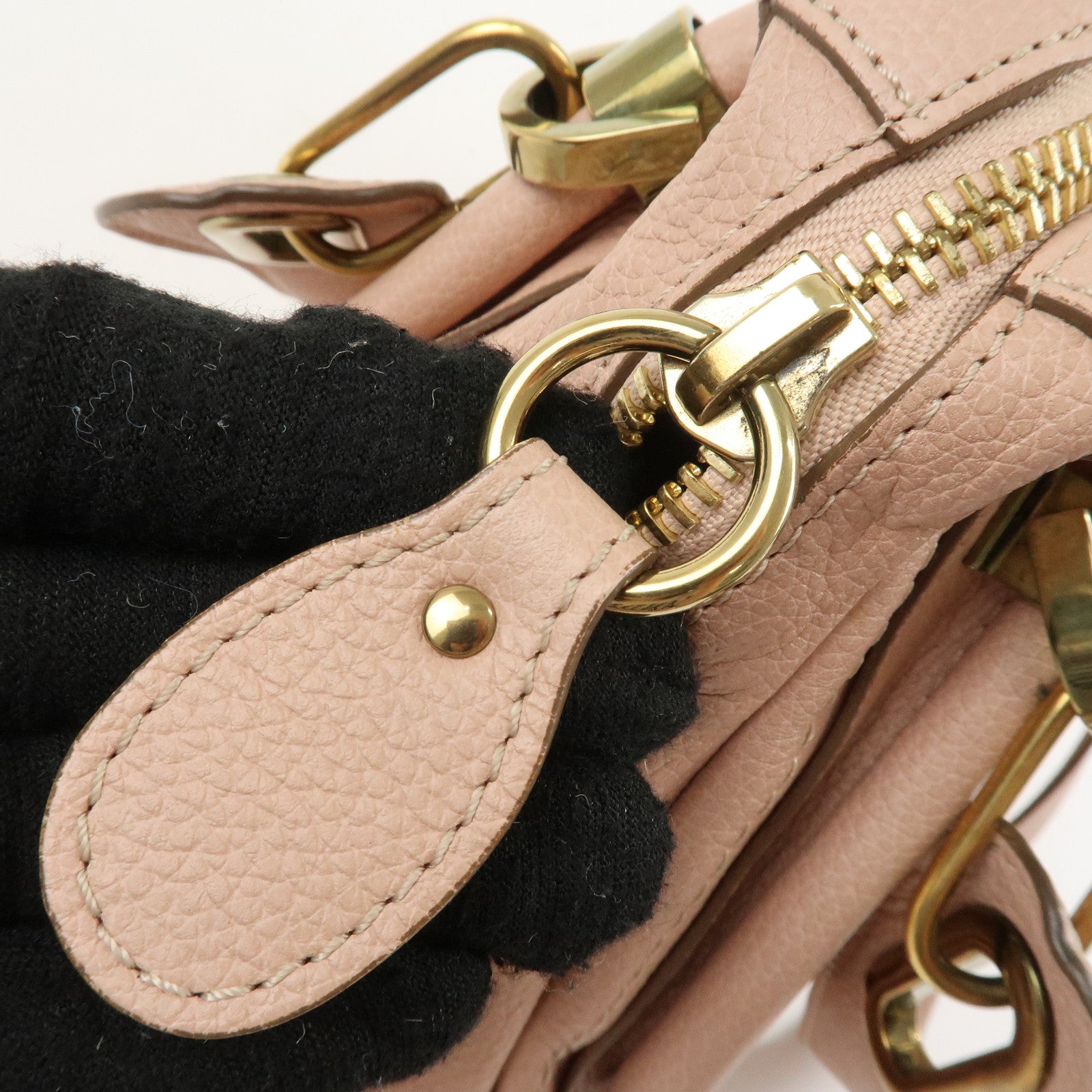 Chloe Paraty Leather 2Way Tote Bag HandBag Shoulder Bag Pink Beige Used