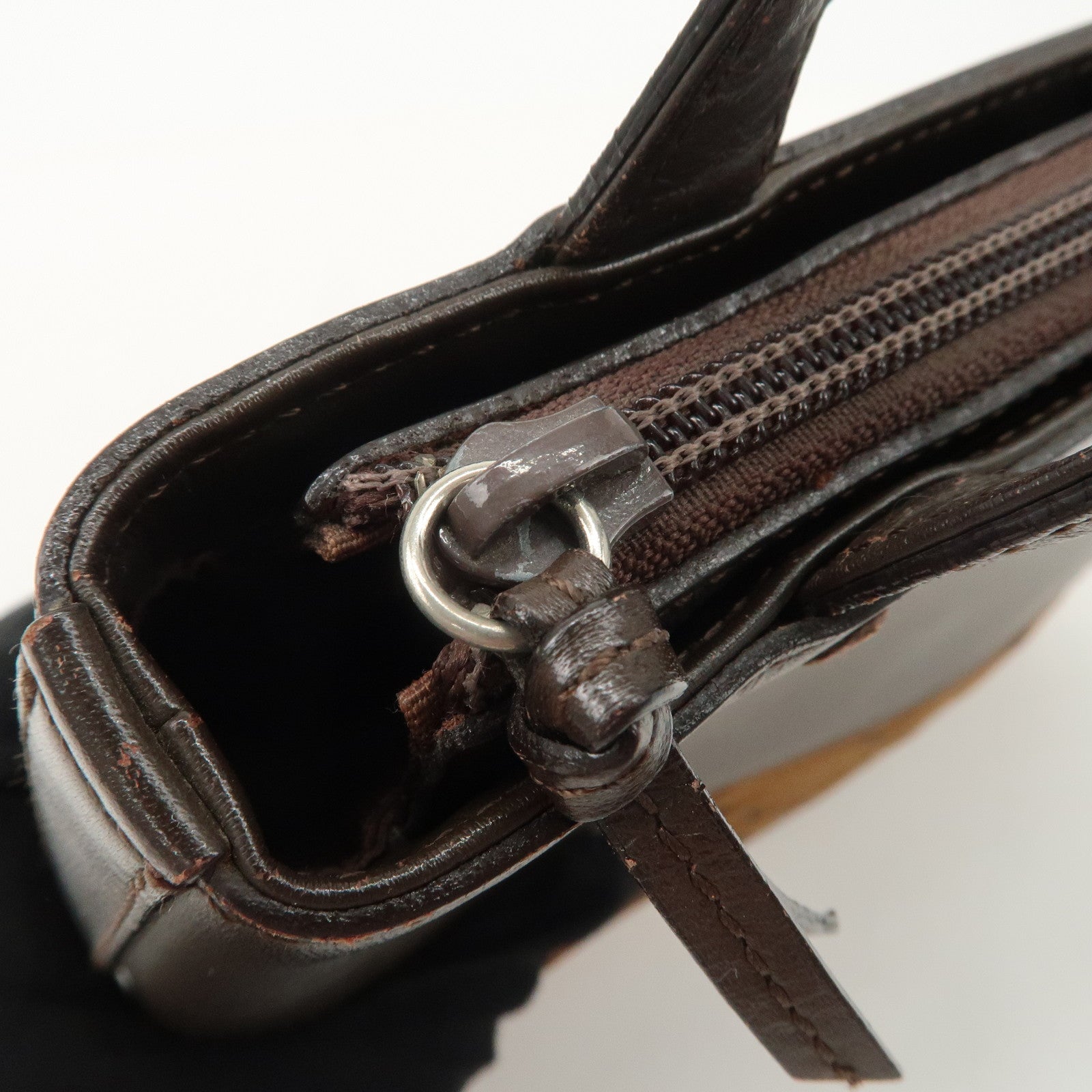 BURBERRY Suede Leather Hand Bag Tote Bag Brown Used