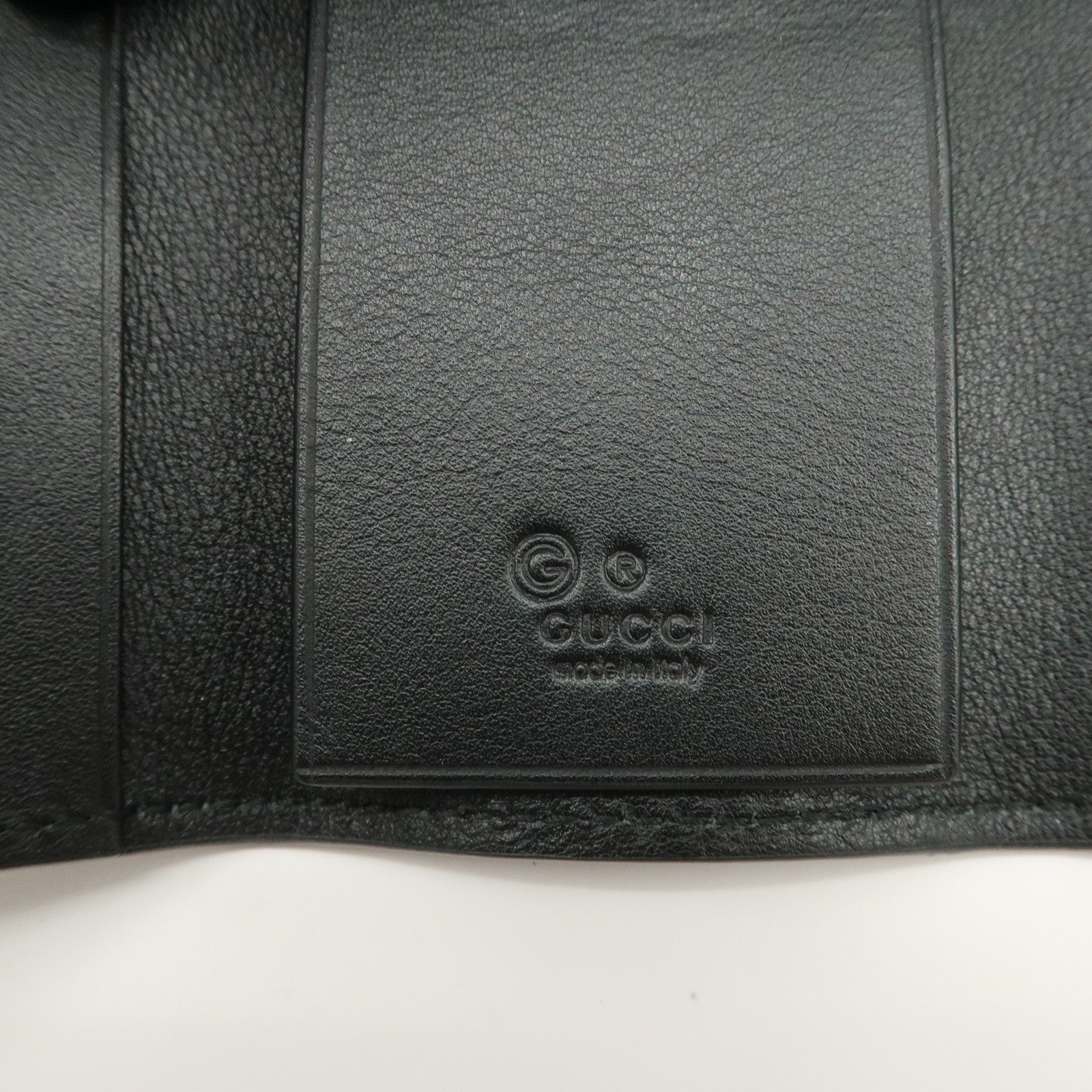 GUCCI Micro Guccissima Leather 6 Rings Key Case Black 150402 Used