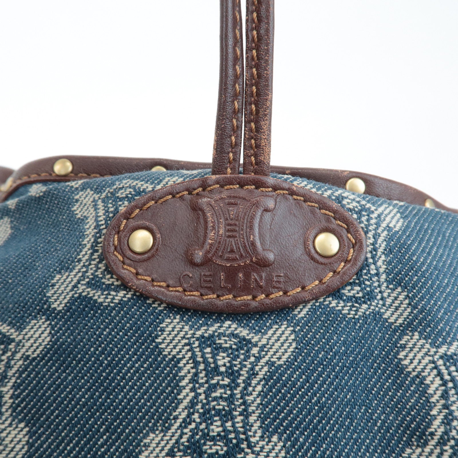 CELINE Macadam Denim Leather Bitter Sweet Shoulder Bag Used