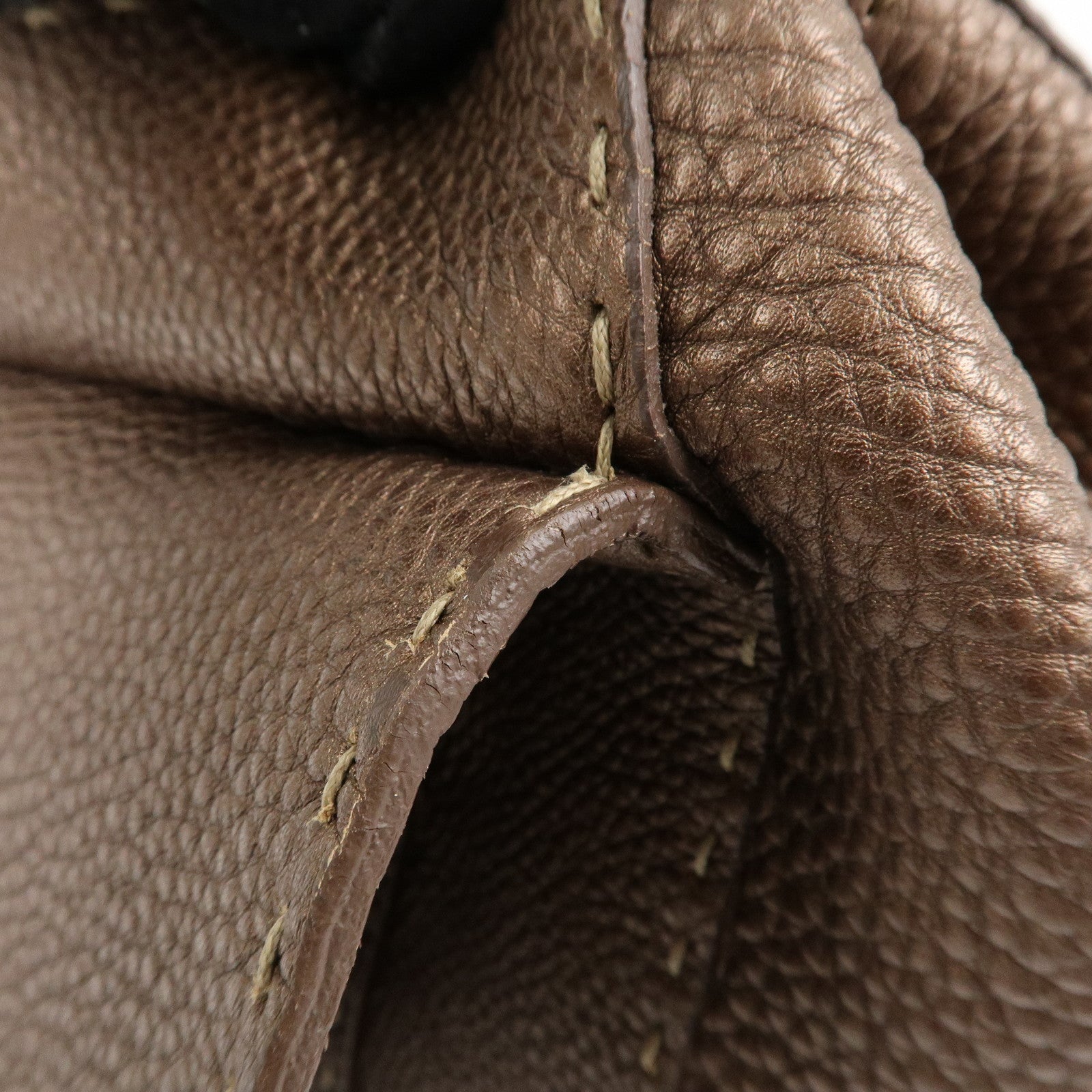 FENDI Selleria Leather Linda Hand Bag Brown 8BR547 Used