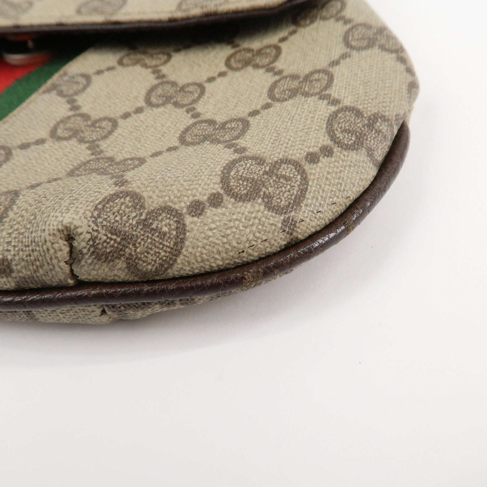 GUCCI Old Gucci GG Supreme Cosmetic Pouch Clutch Bag Beige