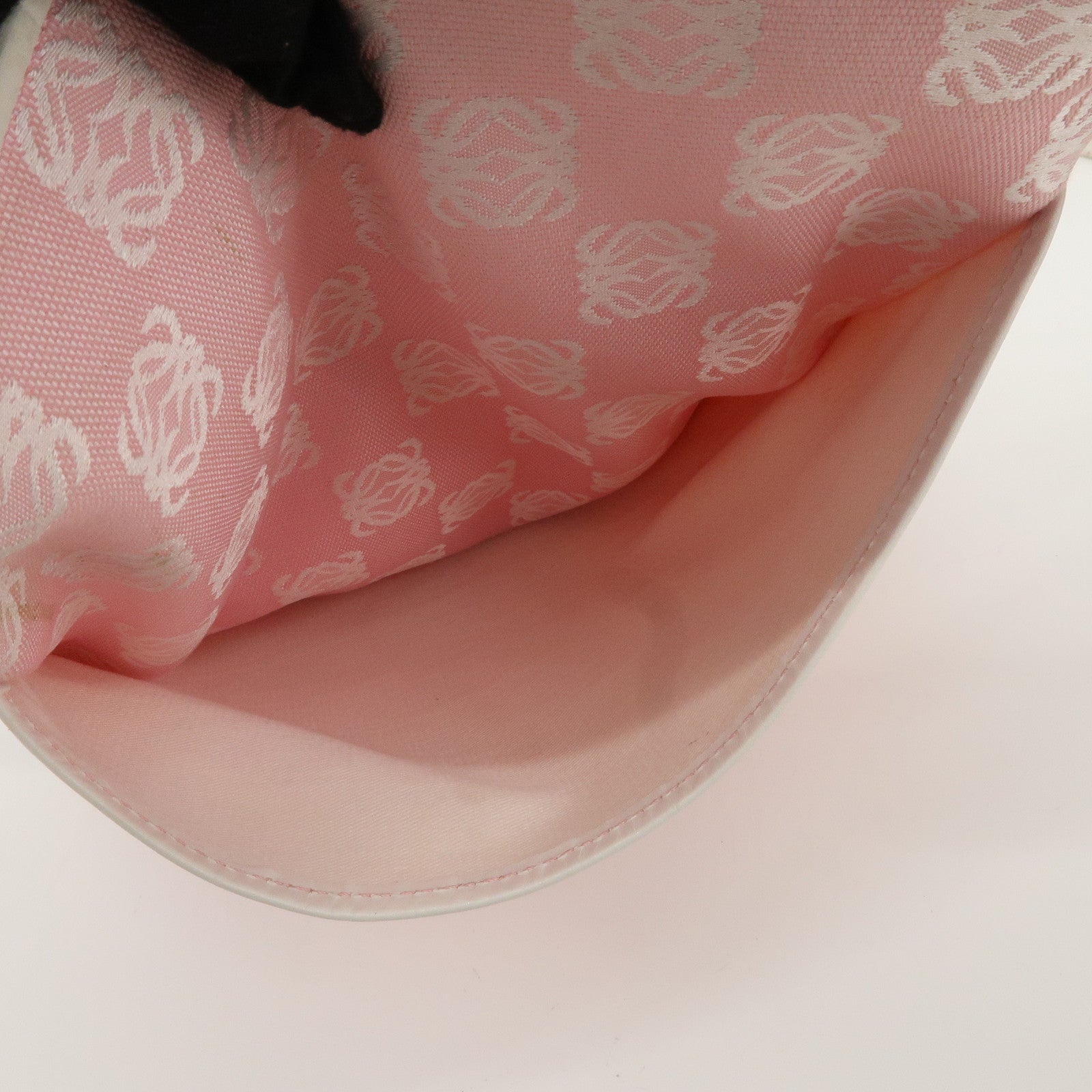 LOEWE Anagram Canvas Leather Shoulder bag Pink Used