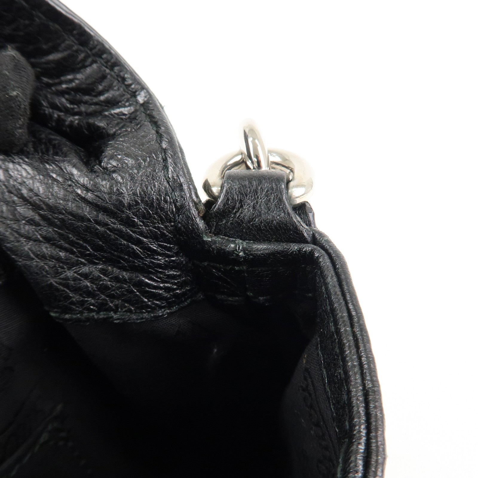 GUCCI Bamboo Leather Chain Shoulder Bag Black 235320 Used