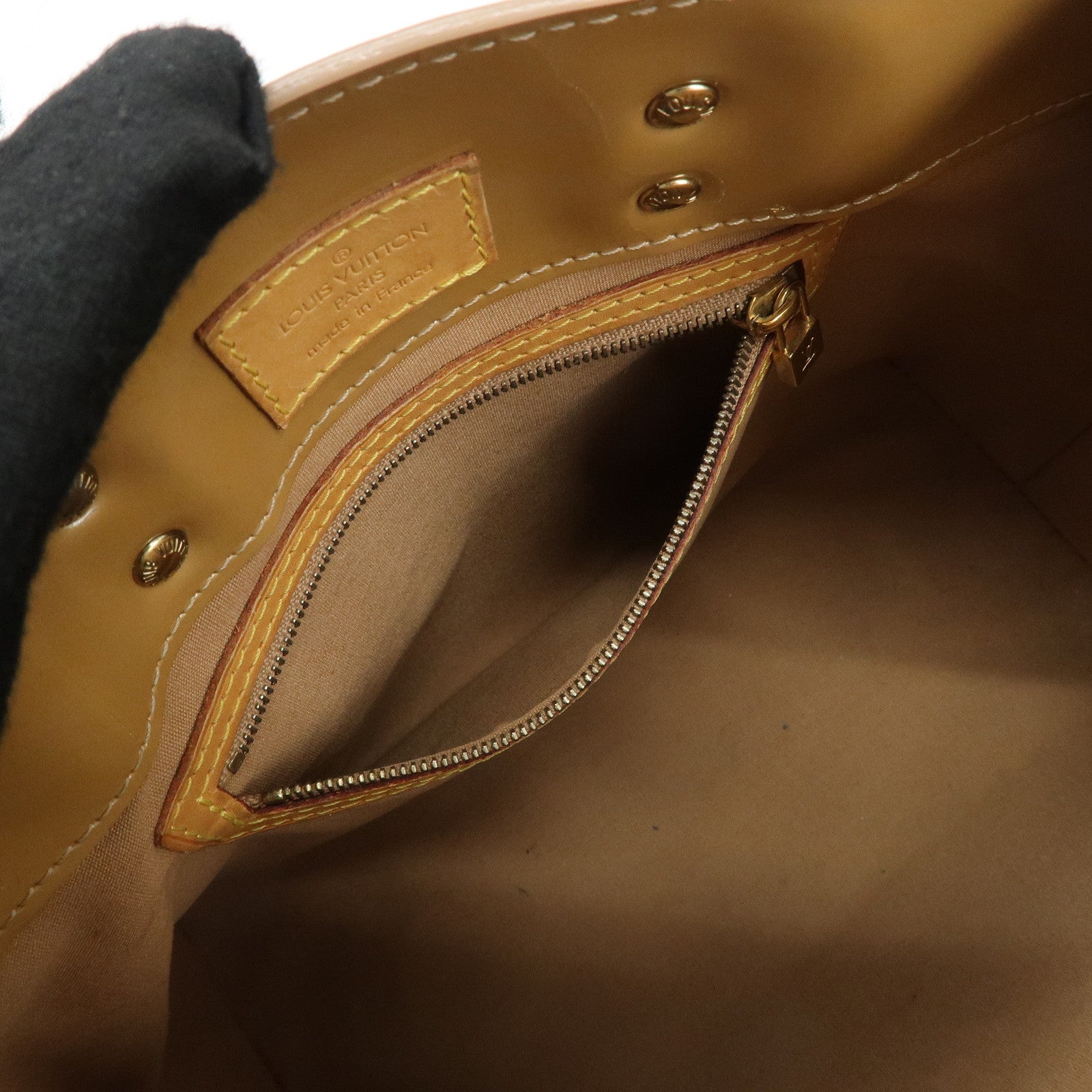 Louis Vuitton Monogram Vernis Lead PM Hand Bag Noisette M91334 Used