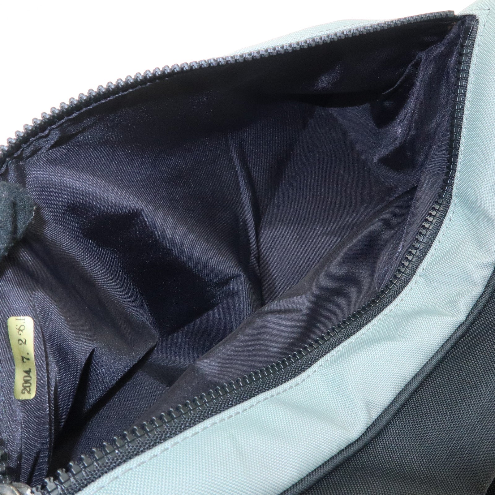 CHANEL Sportsline Nylon Canvas Shoes Bag Hand Bag Black Gray Used