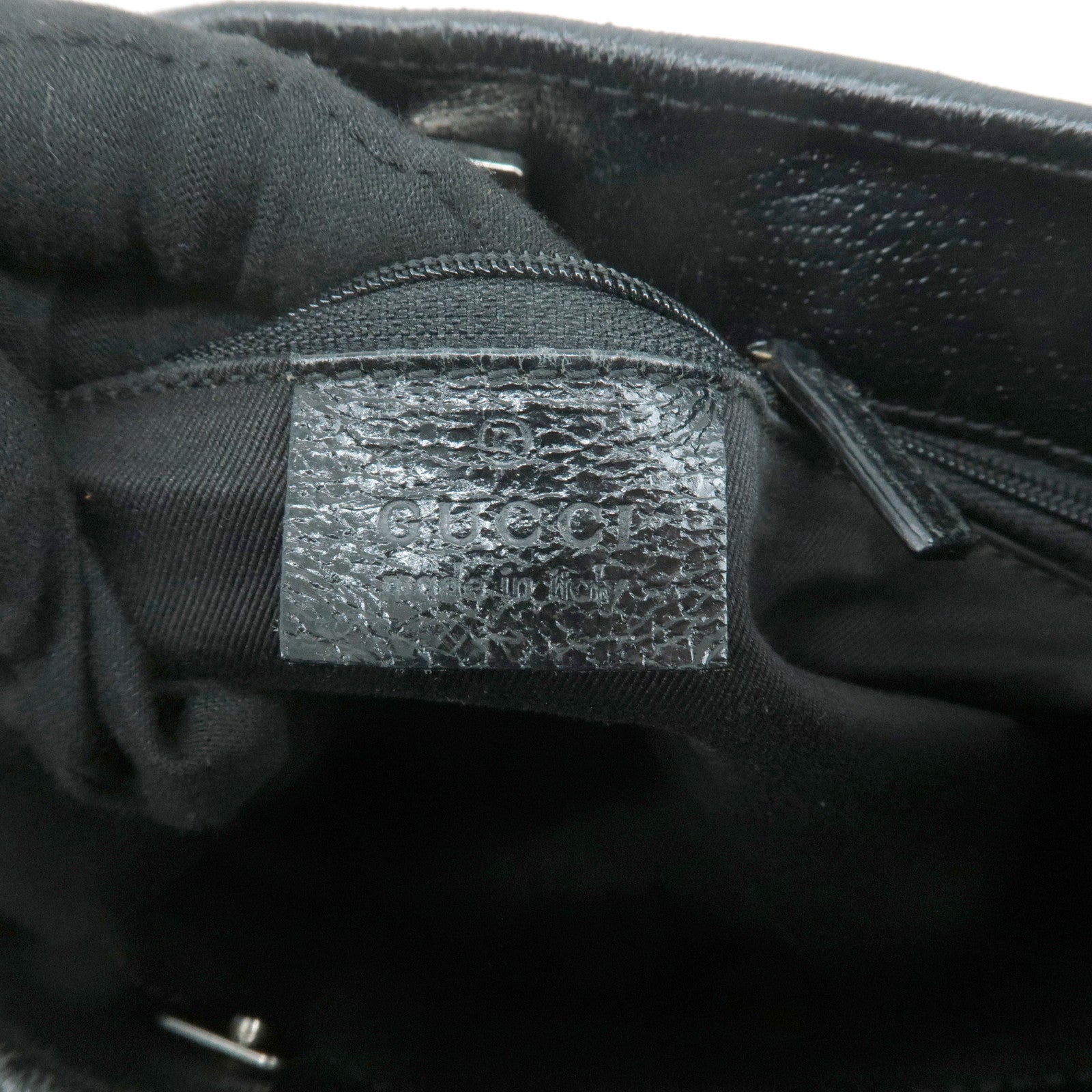 GUCCI GG Canvas Leather Shoulder Bag Black 113012 Used