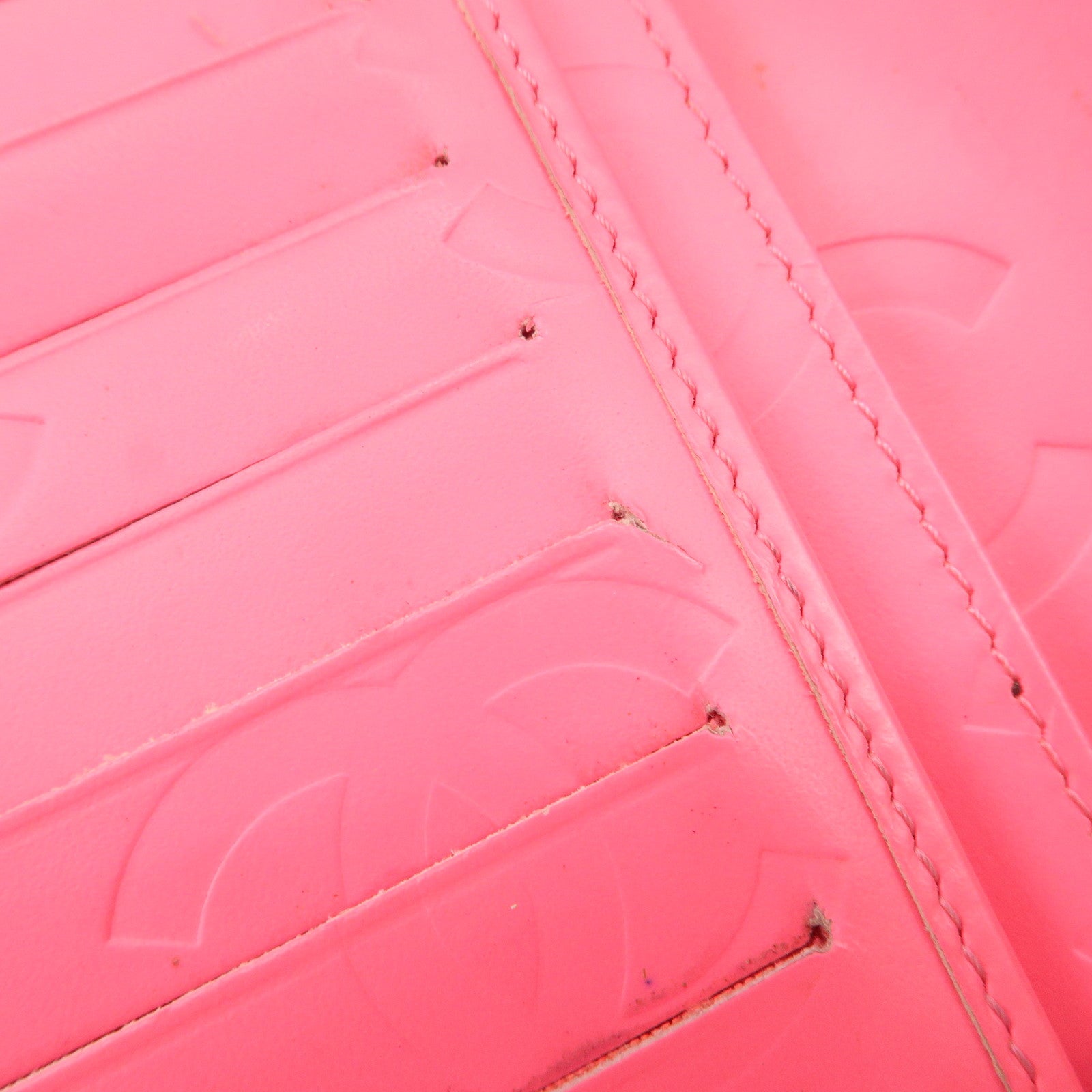 CHANEL Cambon Line Patent Leather Bi-fold Wallet Black A26717 Used