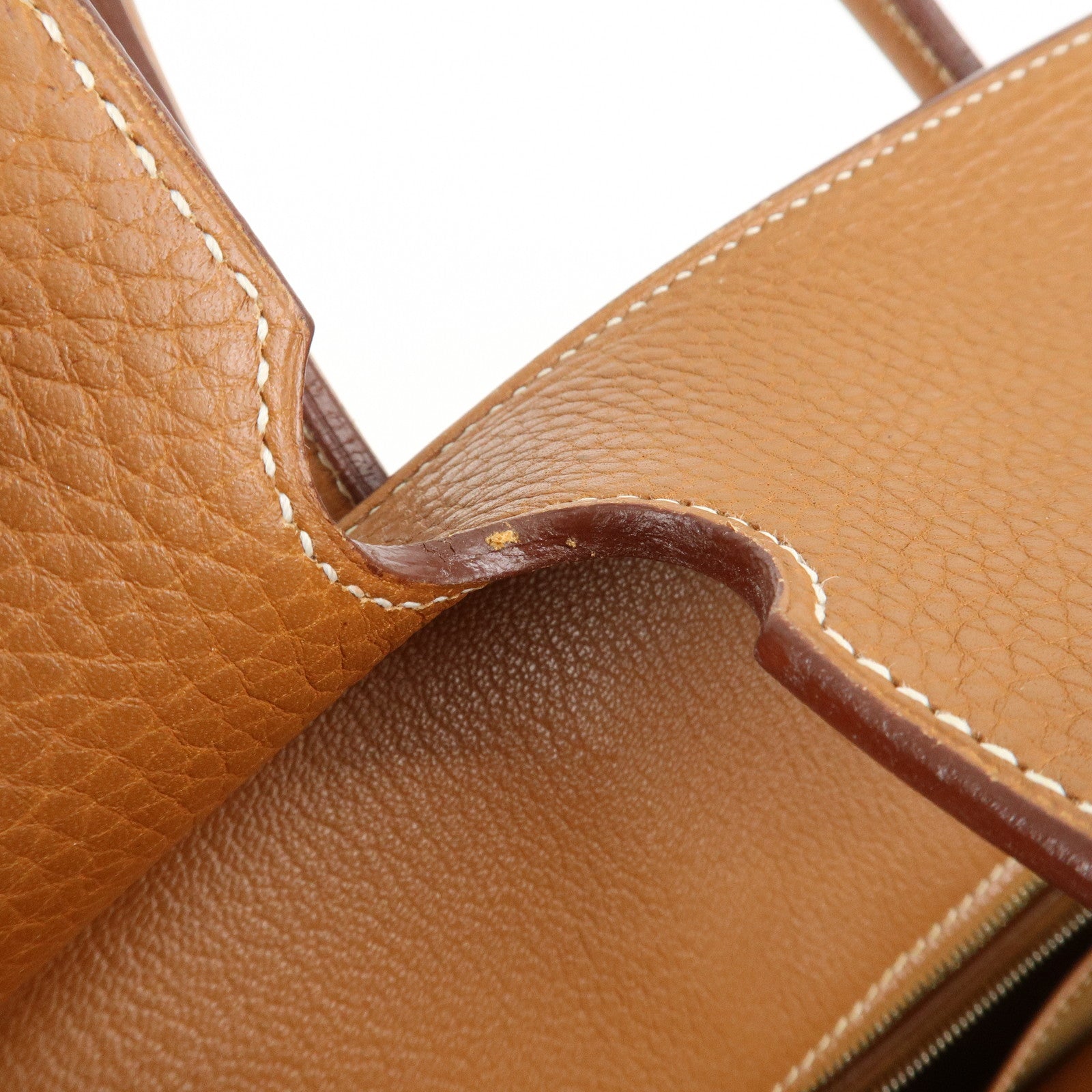 HERMES Taurillon Clemence Birkin 35 J stamped Gold Used