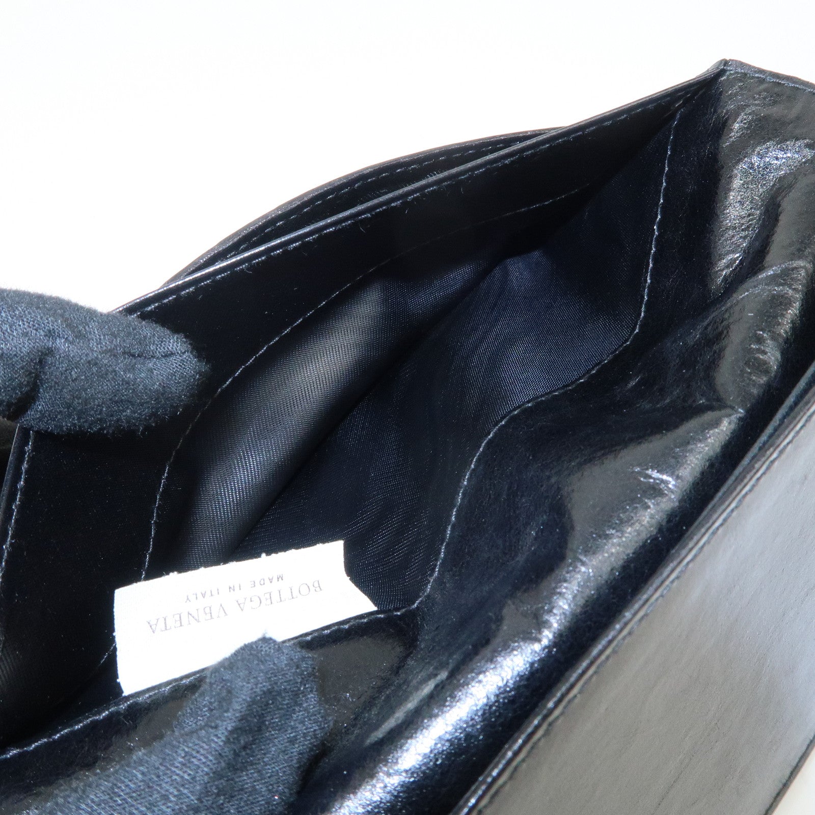 BOTTEGA VENETA Intrecciato Leather W Hook Bifold Wallet Black Used