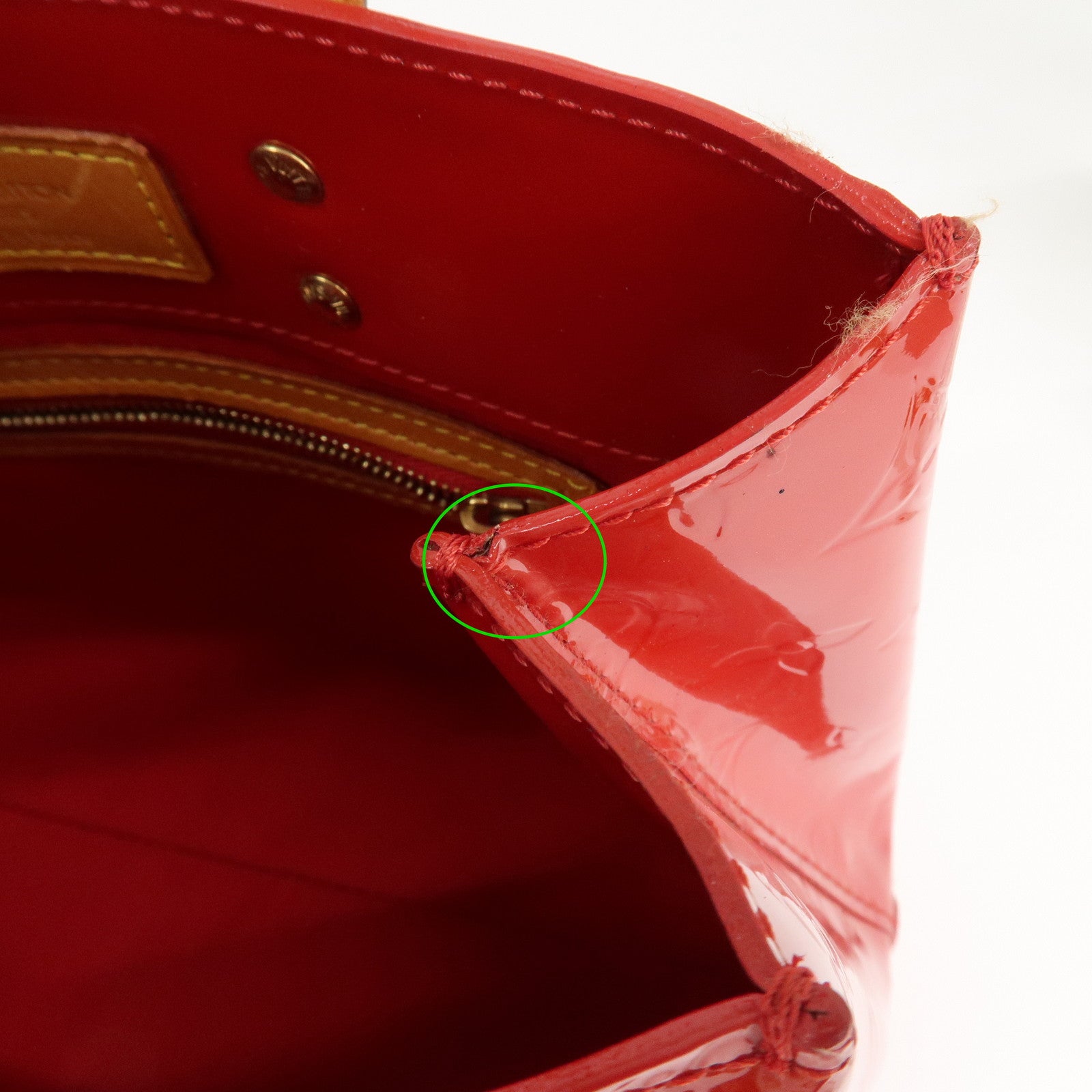 Louis Vuitton Monogram Vernis Lead PM Hand Bag M91088 Rouge Used