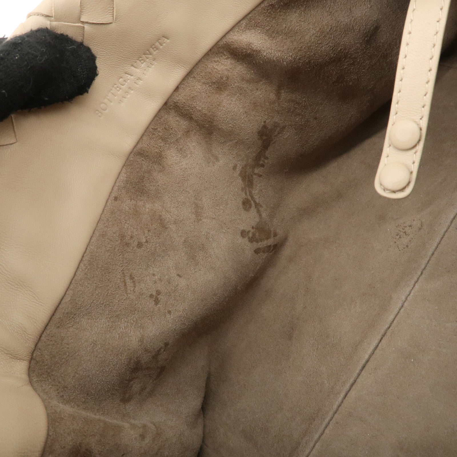 BOTTEGA VENETA Intrecciato Leather Embroidery Tote Bag Beige Used