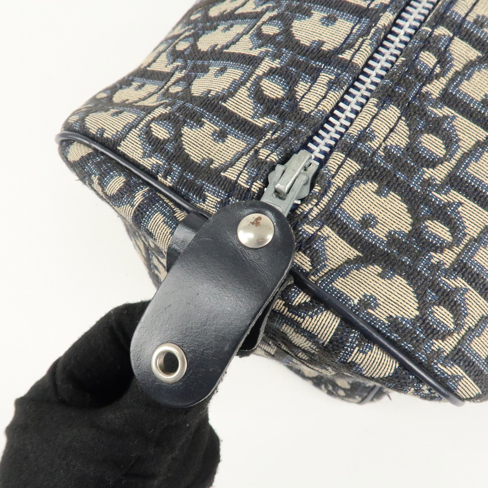 Christian Dior Trotter Canvas Leather Boston Bag Hand Bag Used