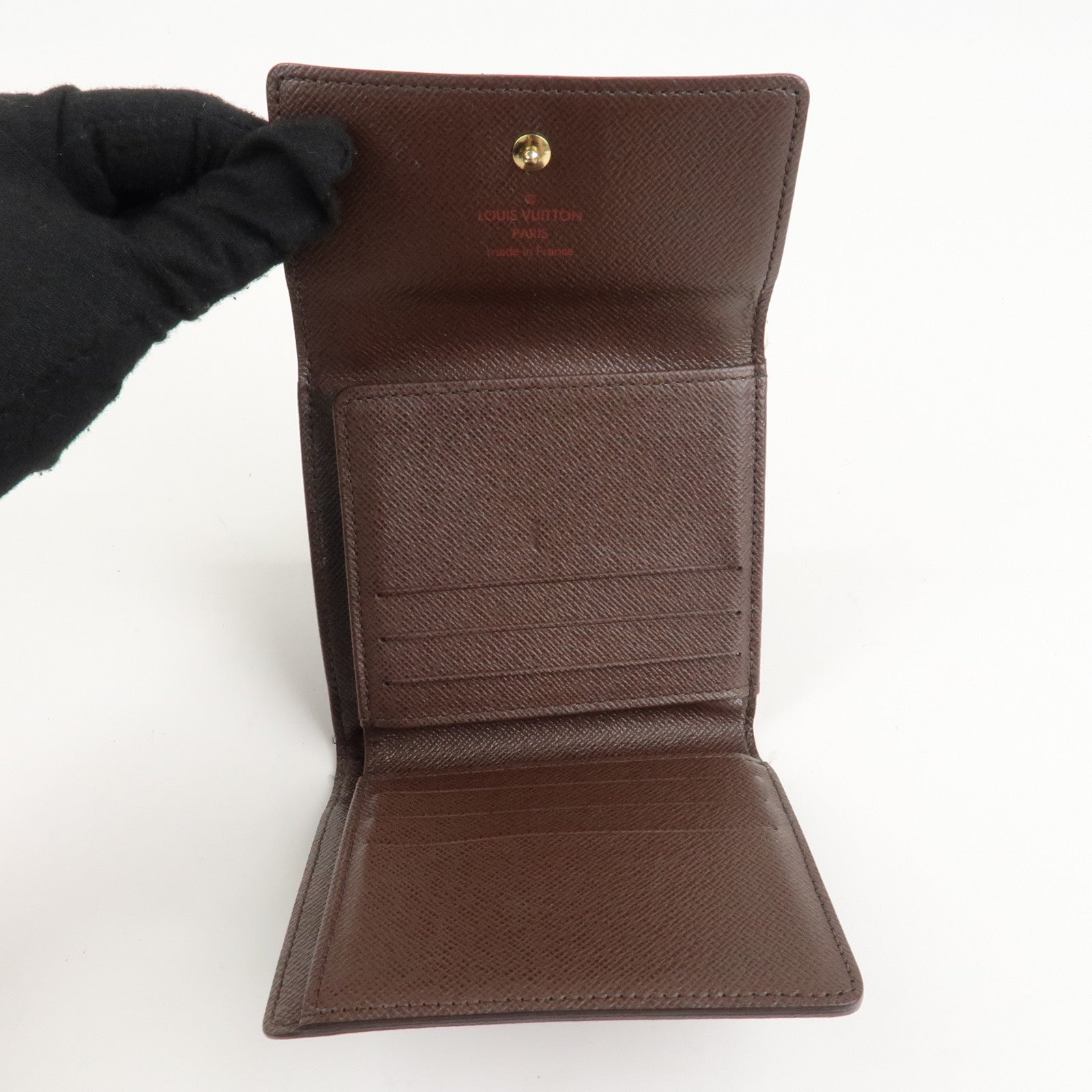 Louis Vuitton Damier Ebene Portefeuille Elise Wallet N61654 Used