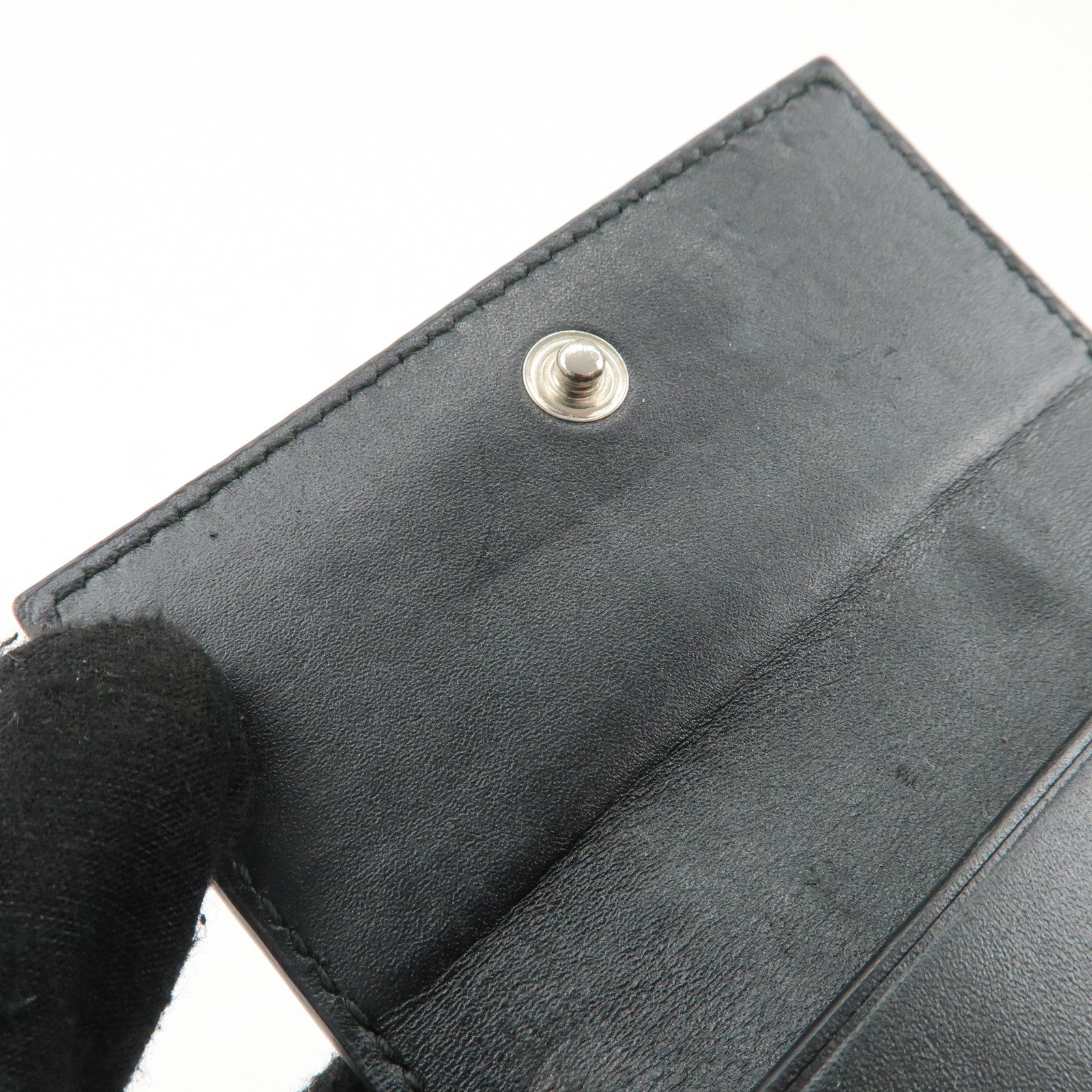 GUCCI Sherry Guccissima Leather 6 Key Case Black 408828 Used