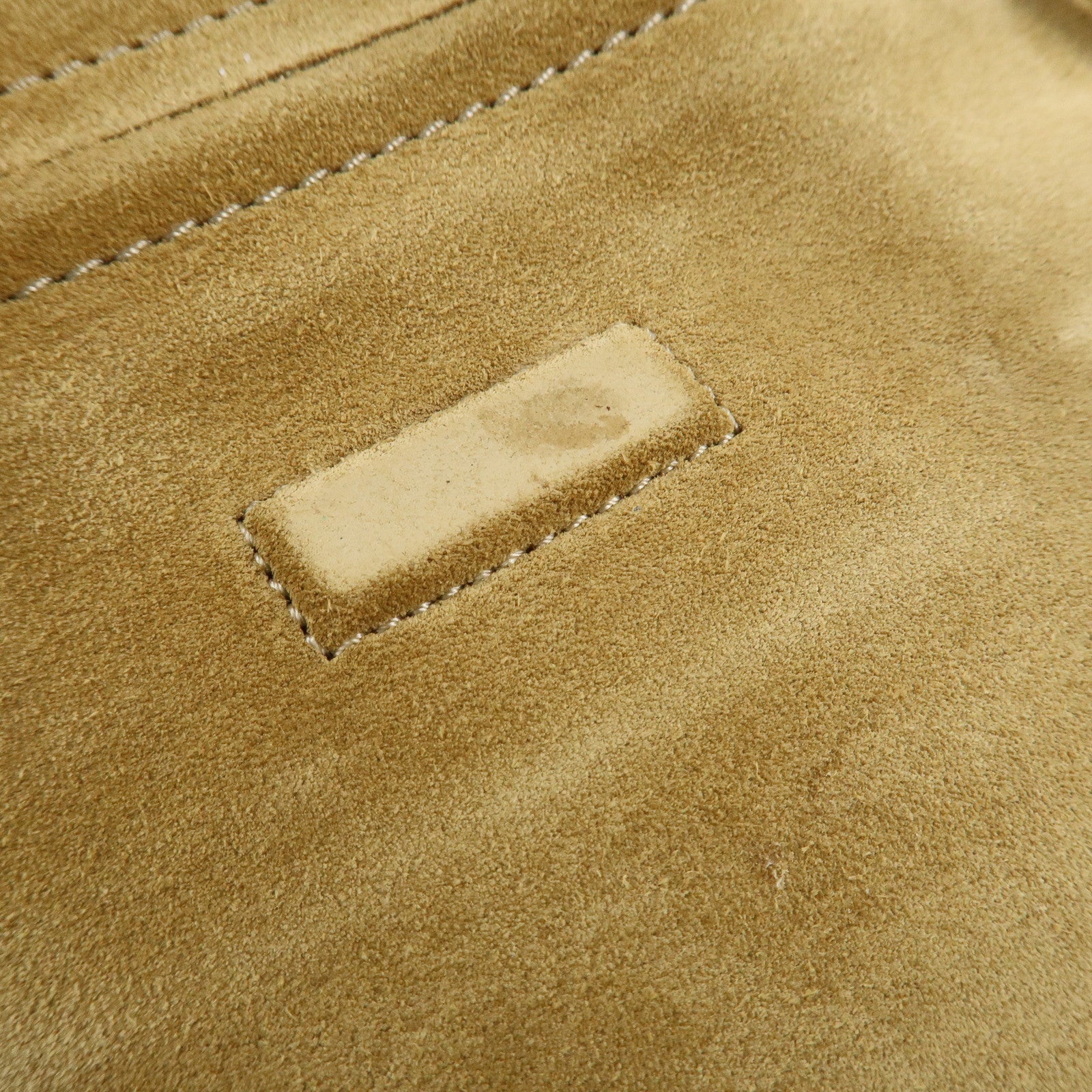 LOEWE Anagram Suede Leather Back Pack Ruck Sack Beige Dark Brown Used