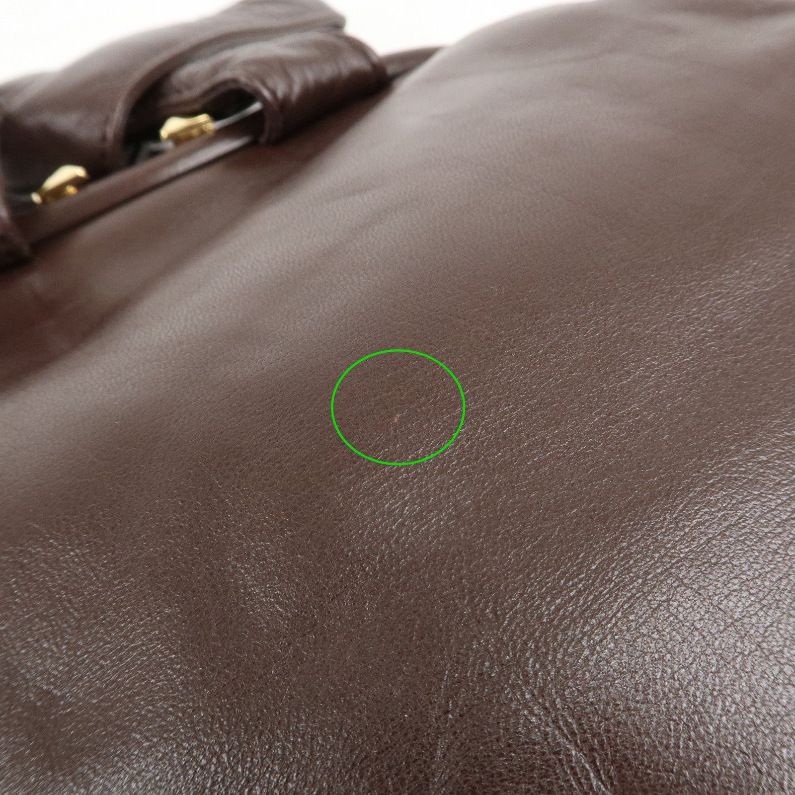 LOEWE Anagram Leather Clasp Shoulder Bag Hand Bag Brown Used