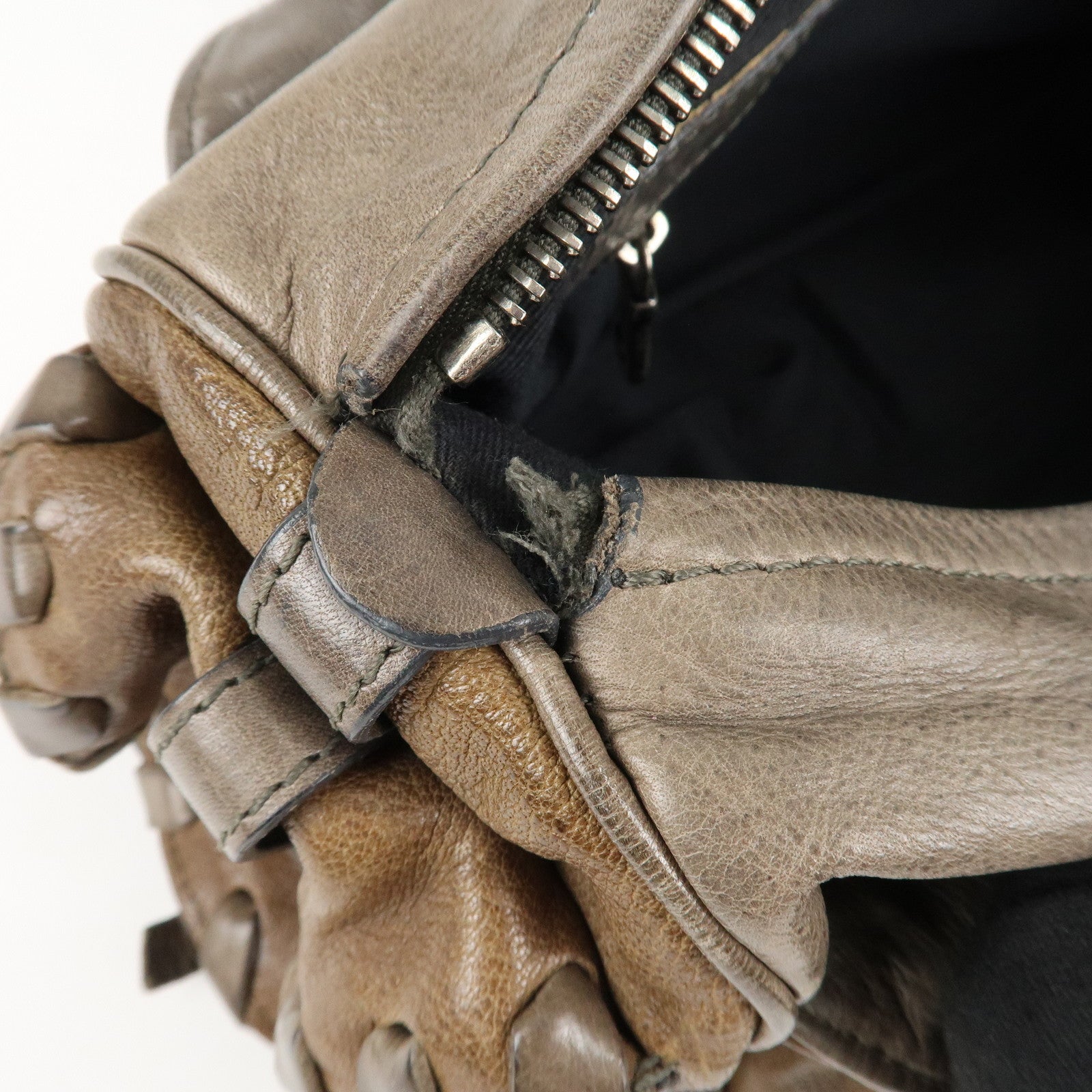 Chloe Leather Silverado Boston Bag Shoulder Bag Brown Used