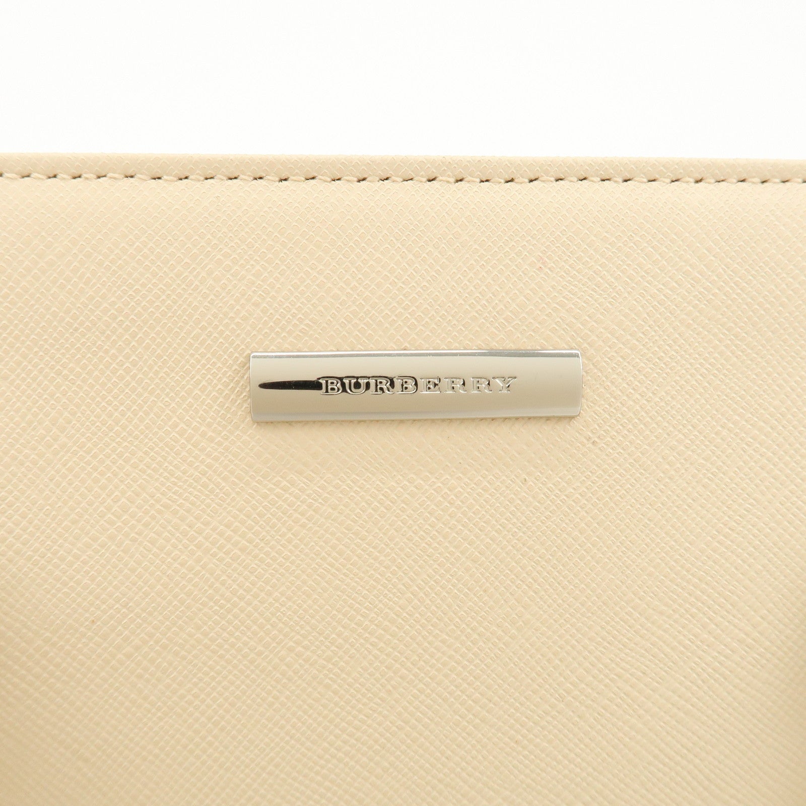 BURBERRY Leather Hand Bag Beige Used