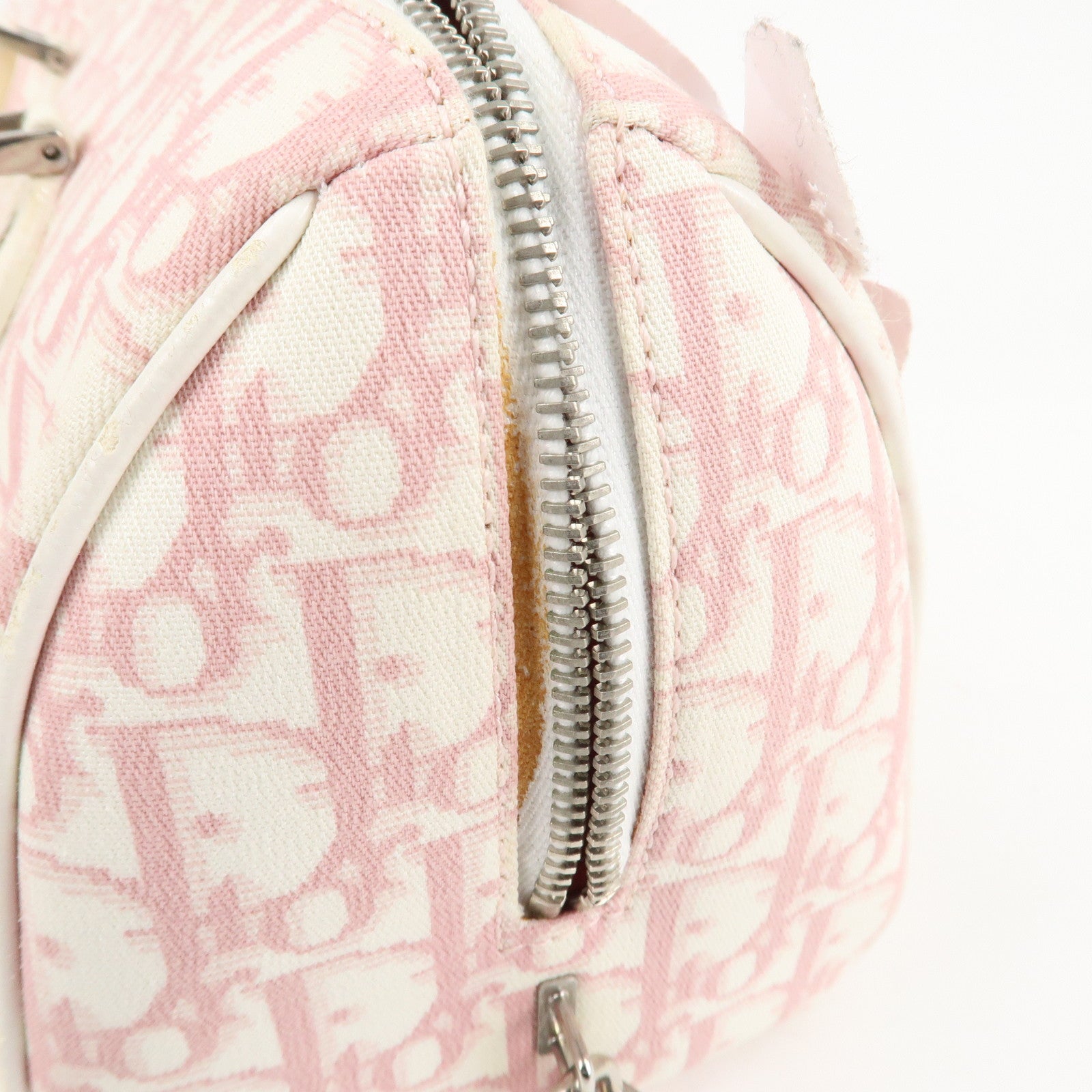 Christian Dior Trotter PVC Patent Leather Rhine Stone Boston Bag Used