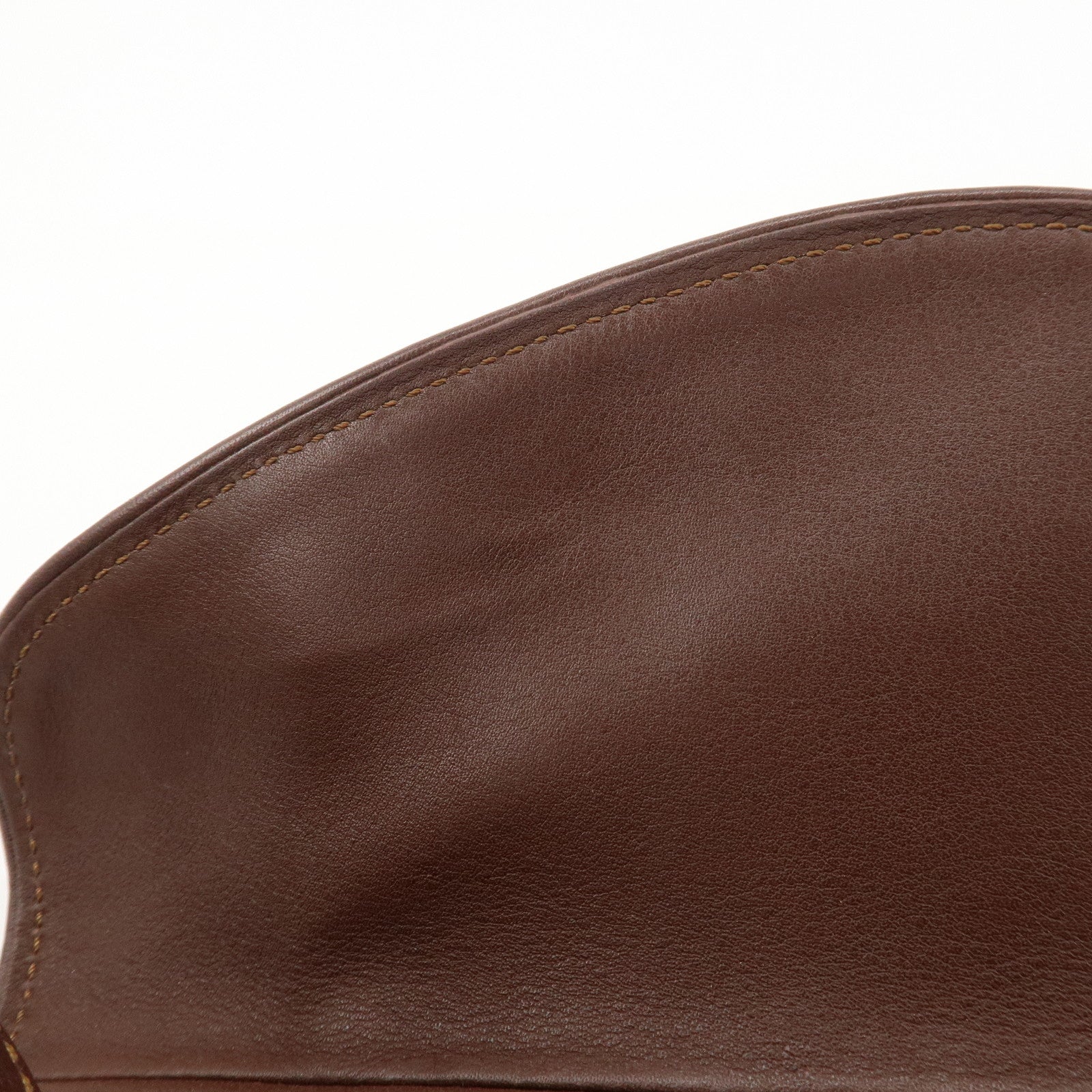 CELINE Macadam Denim Leather Shoulder Bag Blue Brown Used