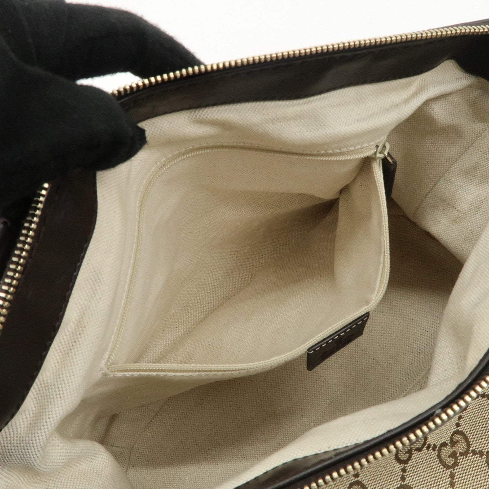 GUCCI Sukey GG Canvas Leather 2WAY Bag Beige Dark Brown 247902 Used