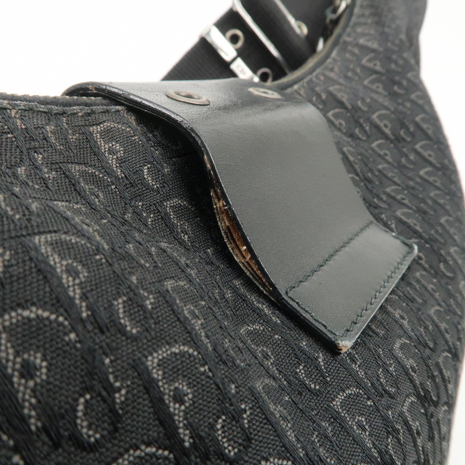 Christian Dior Trotter Street Chic Canvas Leather Shoulder Bag Used