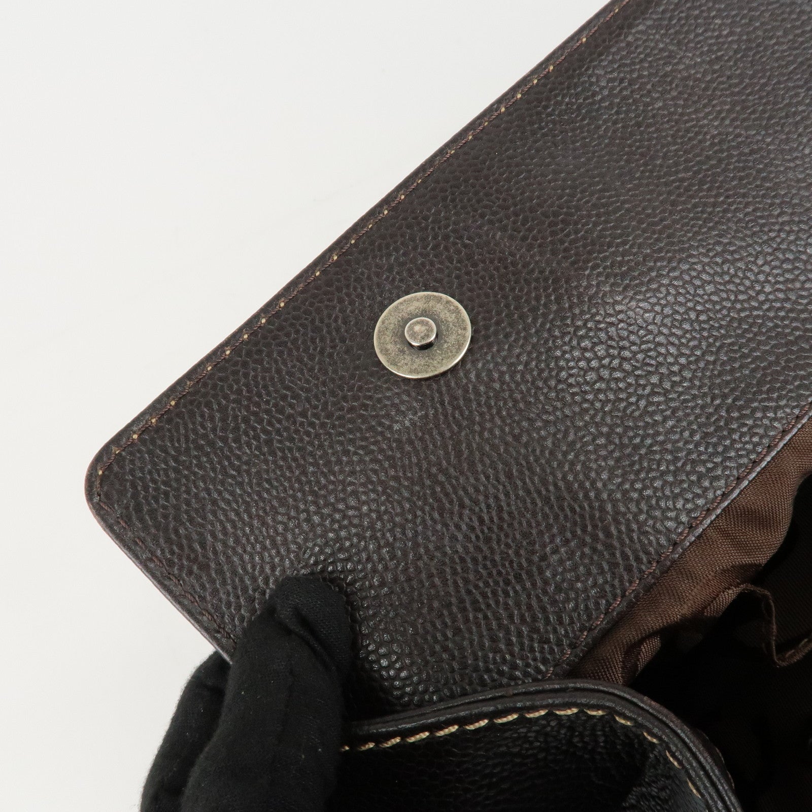 CHANEL COCO Mark Caviar Skin Hand Bag Tote Bag Brown Used