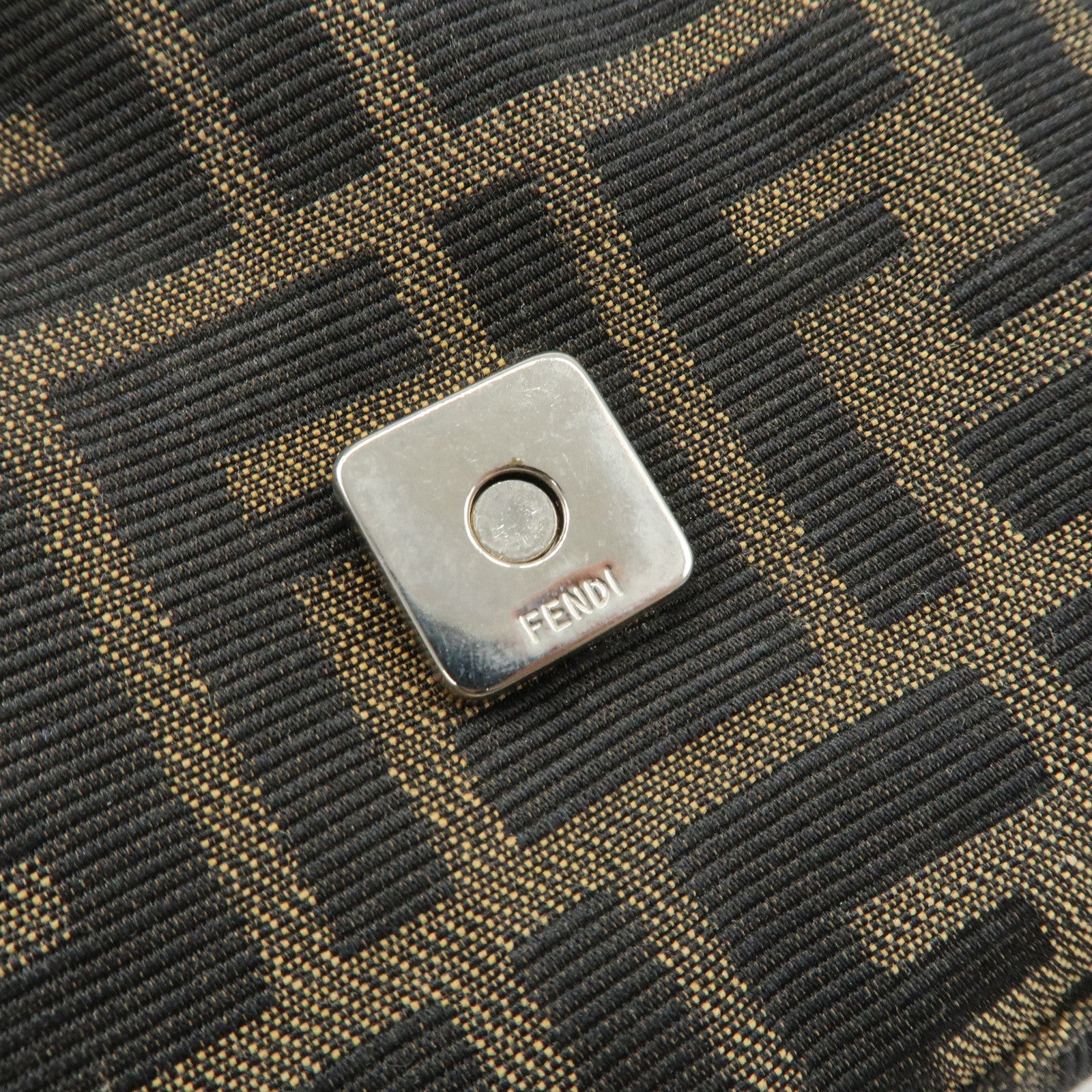 FENDI Mamma Baguette Zucca Canvas Leather Shoulder Bag 26424 Used