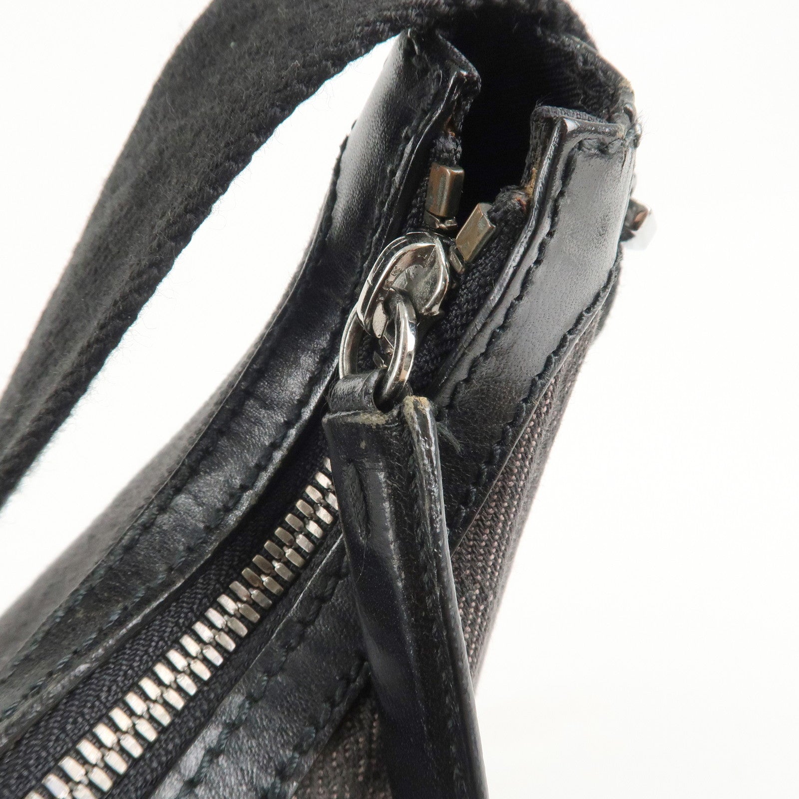 GUCCI GG Denim Leather Shoulder Bag Dark Brown 101682 Used