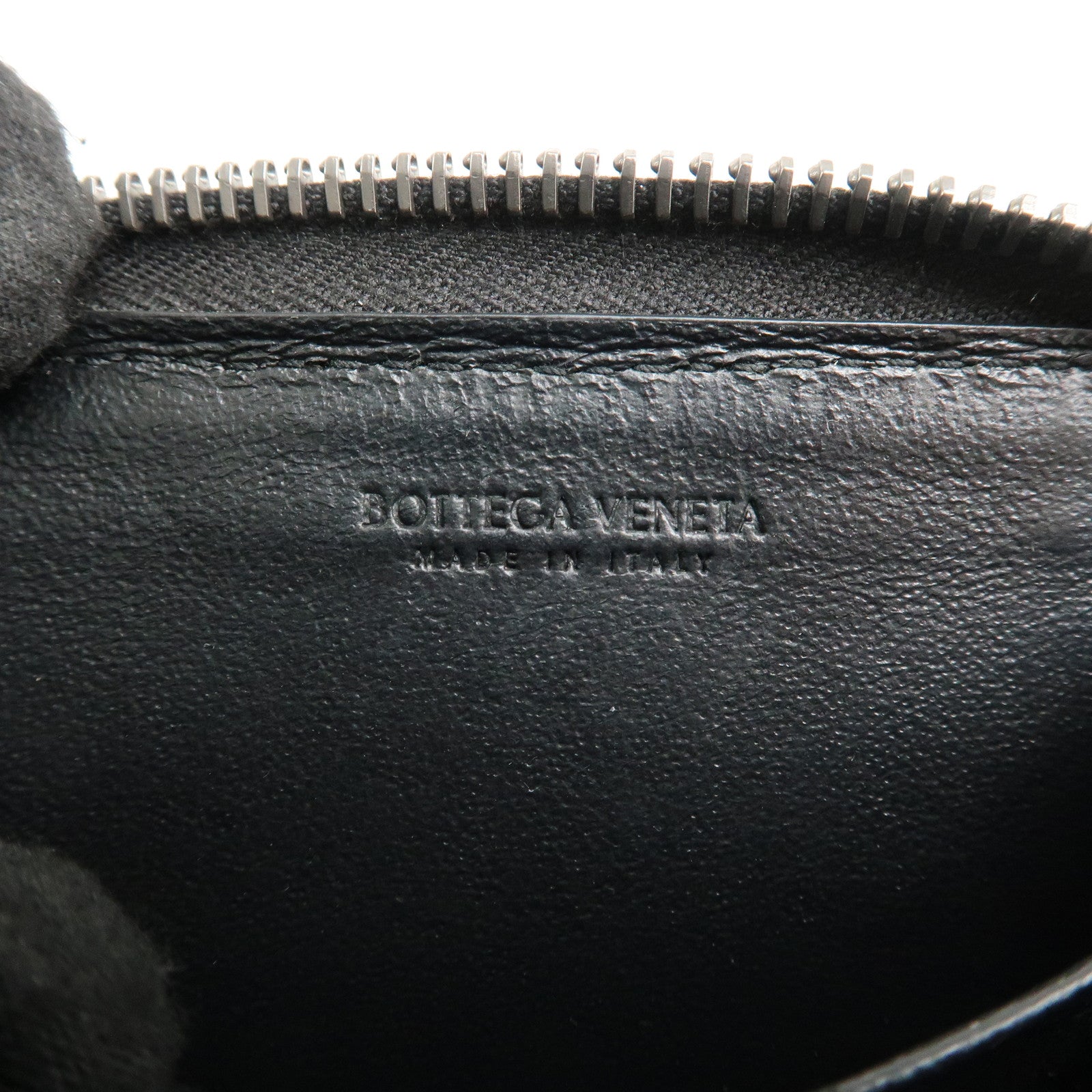 BOTTEGA VENETA Intrecciato Leather Round Zipper Coin Purse 473010 Used