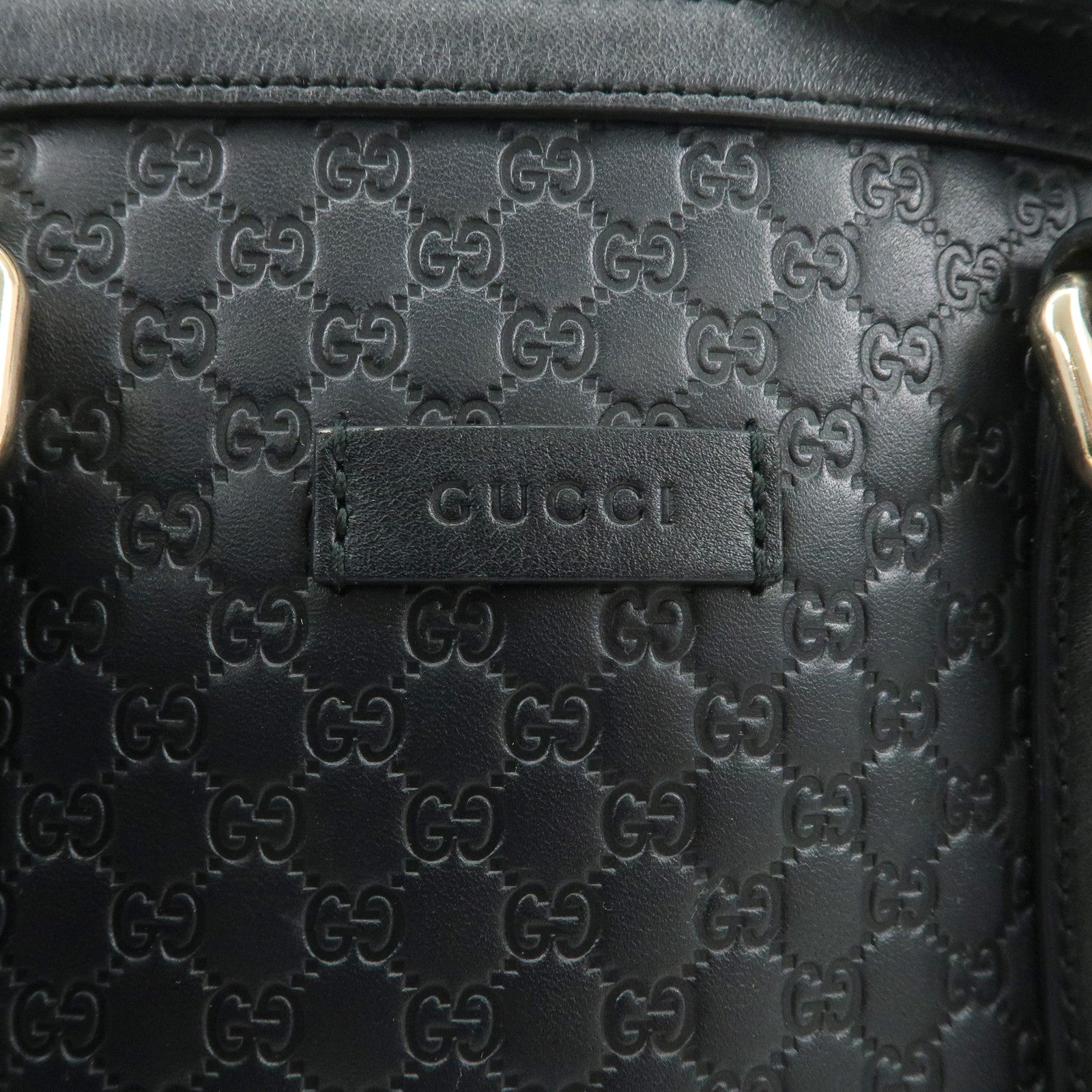 GUCCI Micro Guccissima Leather 2Way Shoulder Hand Bag Black 449654 Used