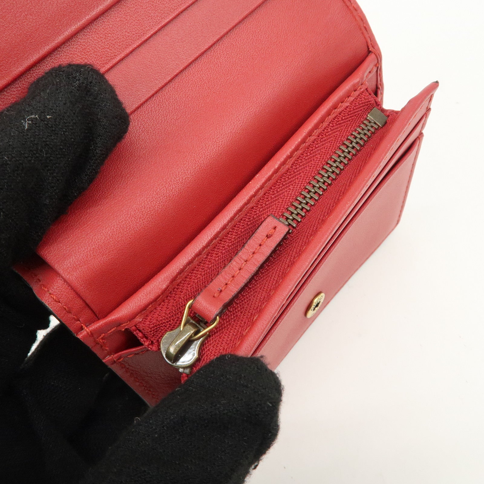 GUCCI Cherry Interlocking G GG Supreme Compact Wallet 476050 Used