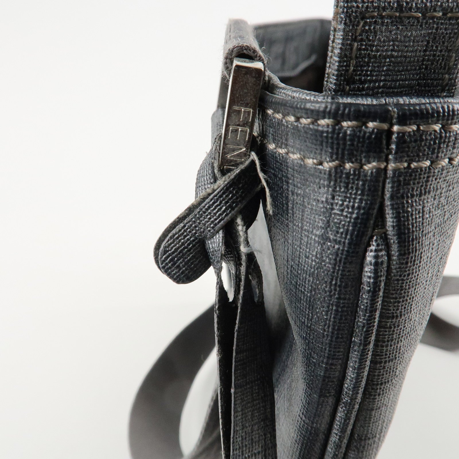 FENDI Zucca PVC Crossbody Bag Shoulder Bag Gray 7VA247 Used