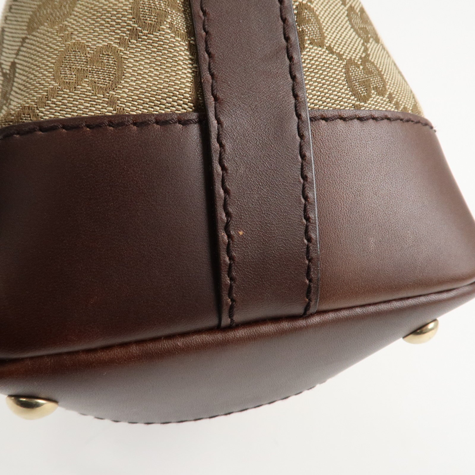 GUCCI Sherry GG Canvas Leather Tote Bag Beige Brown 257341 Used