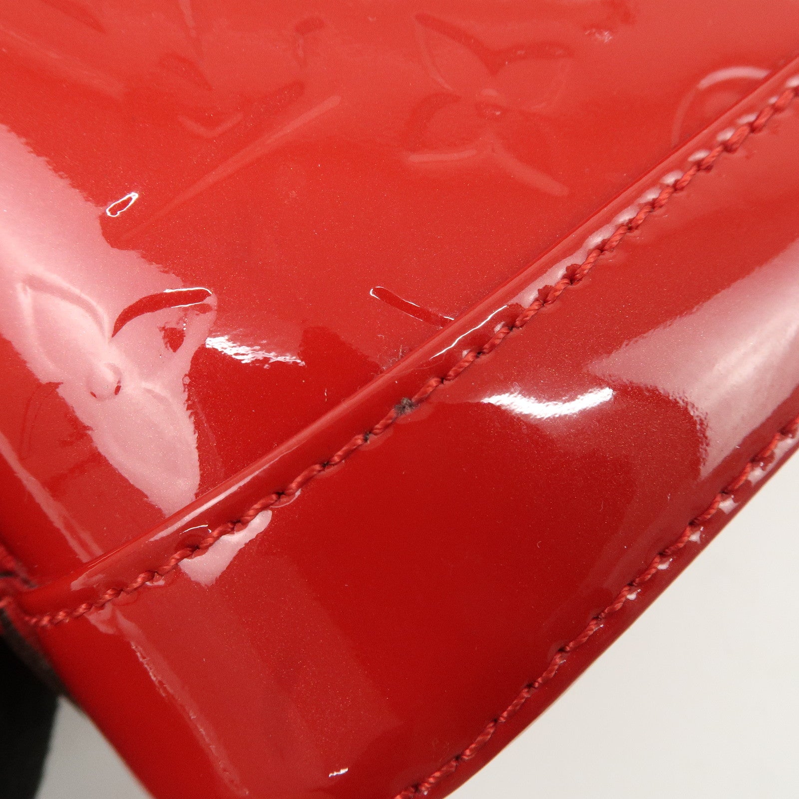 Louis Vuitton Monogram Vernis Alma BB Hand Bag Rouge M91698 Used