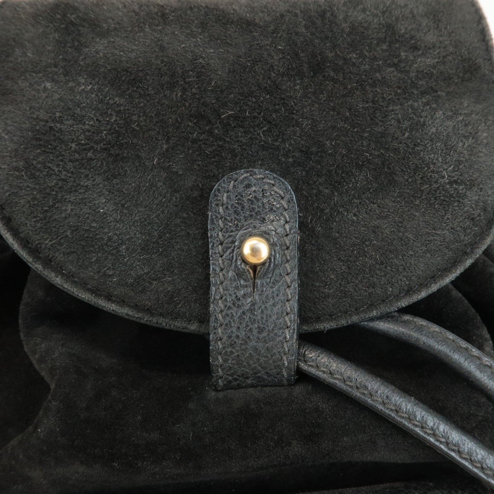 GUCCI Bamboo Suede Leather Mini Back Pack Black 00.2034.0030 Used