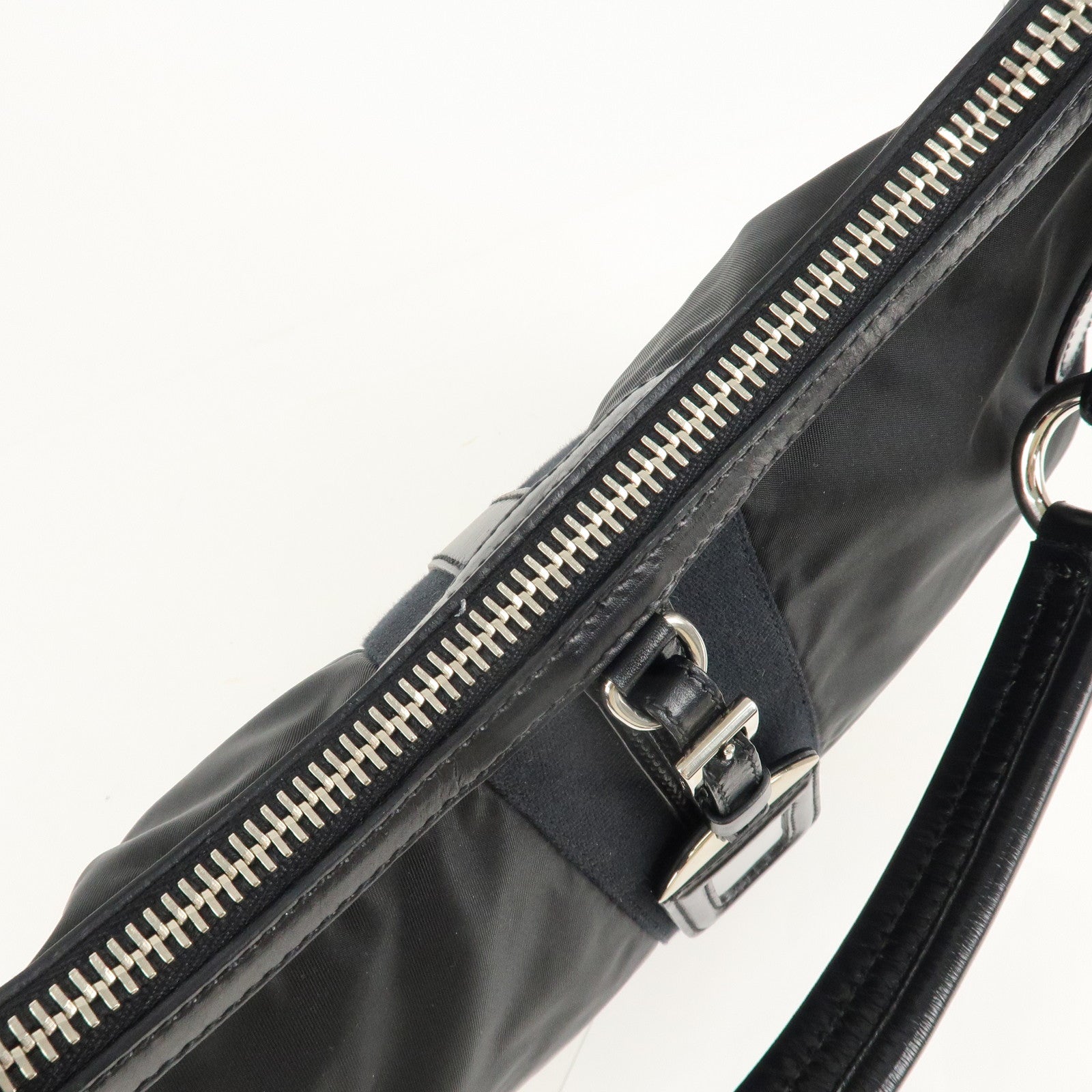 PRADA Nylon Leather Shoulder Bag Black BR2604 Used