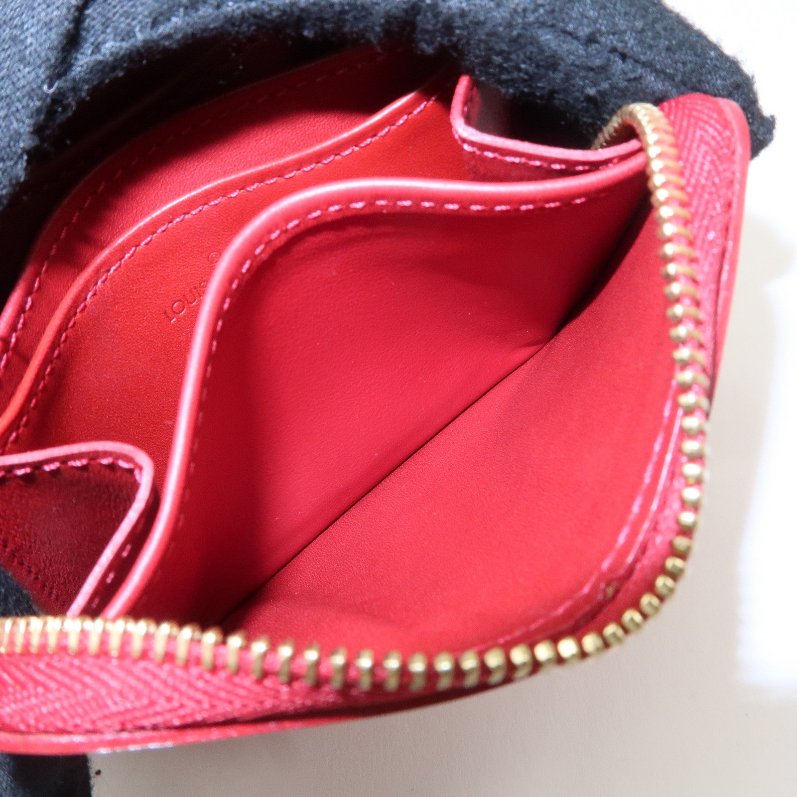 Louis Vuitton Monogram Vernis Zippy Coin Purse M93608 Red Used