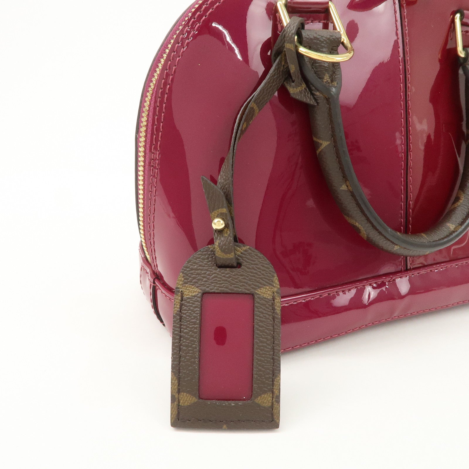 Louis Vuitton Monogram Vernis Alma BB 2Way Hand Bag Magenta M54785 Used