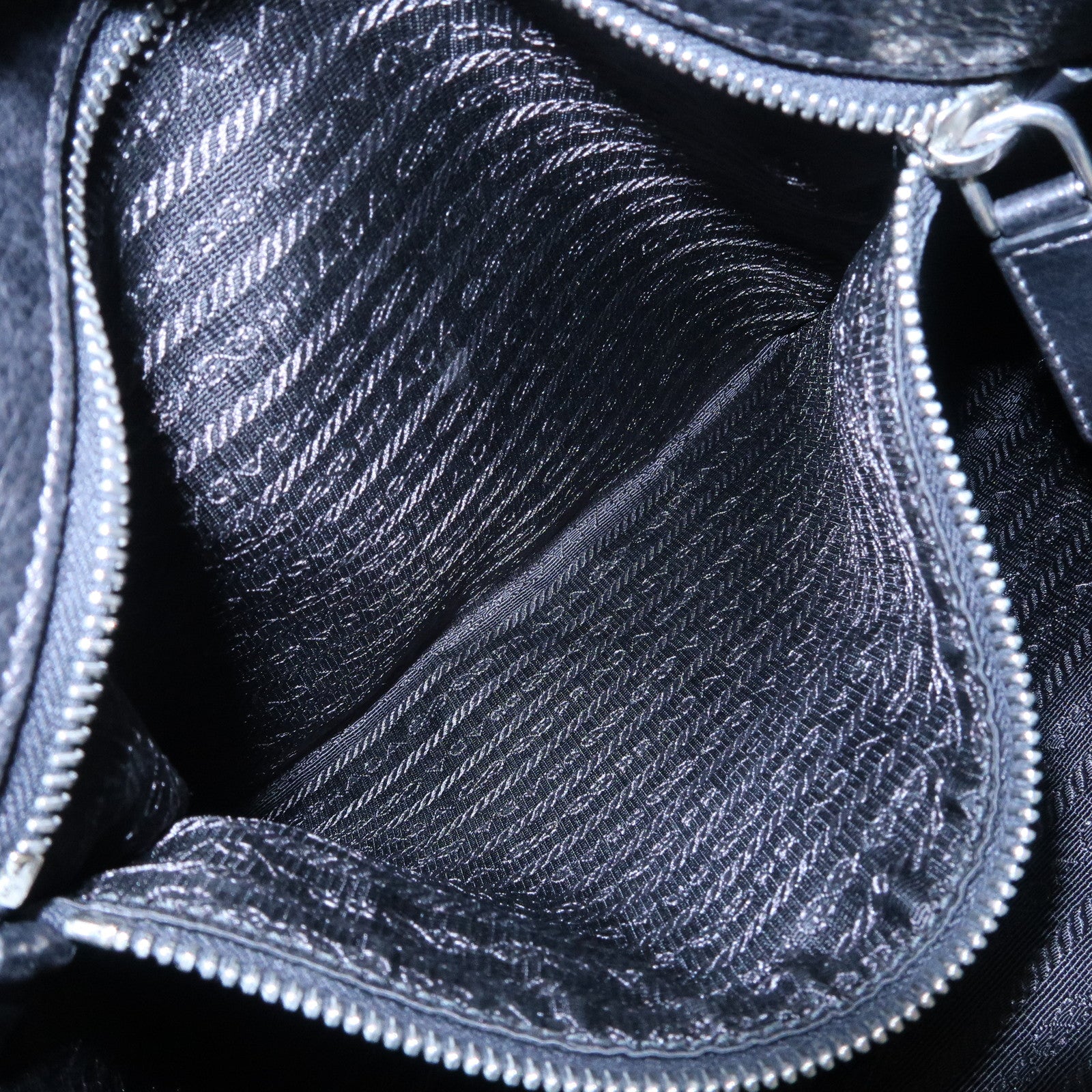 PRADA Leather 2Way Bag Tote Bag Shoulder Bag Black VA0801