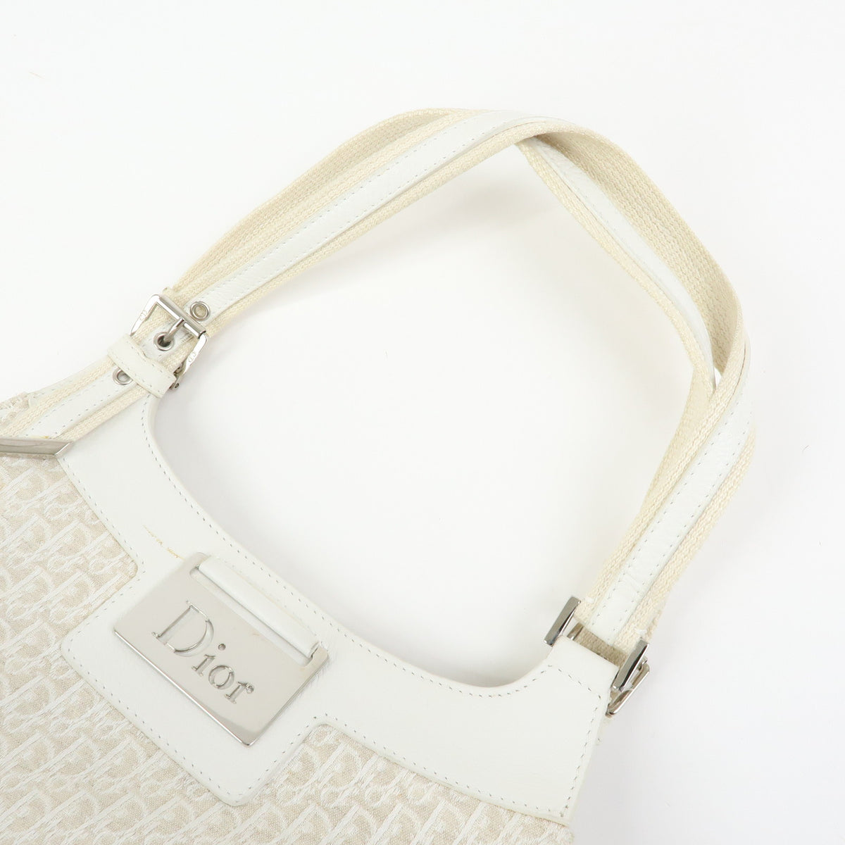 Christian Dior Street Chic Trotter Canvas Leather Shoulder Bag