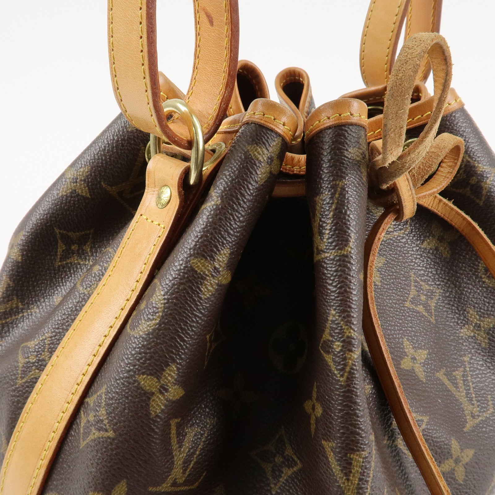 Louis Vuitton Monogram Canvas Petit Noe Shoulder Bag Brown M42226 Used